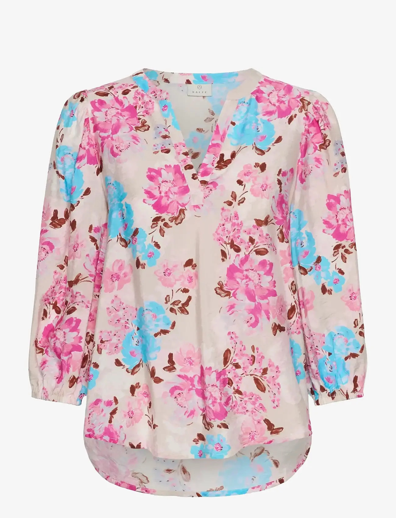 Kaffe - KAhaisley O-neck Blouse - langærmede bluser - multi color flower - 1