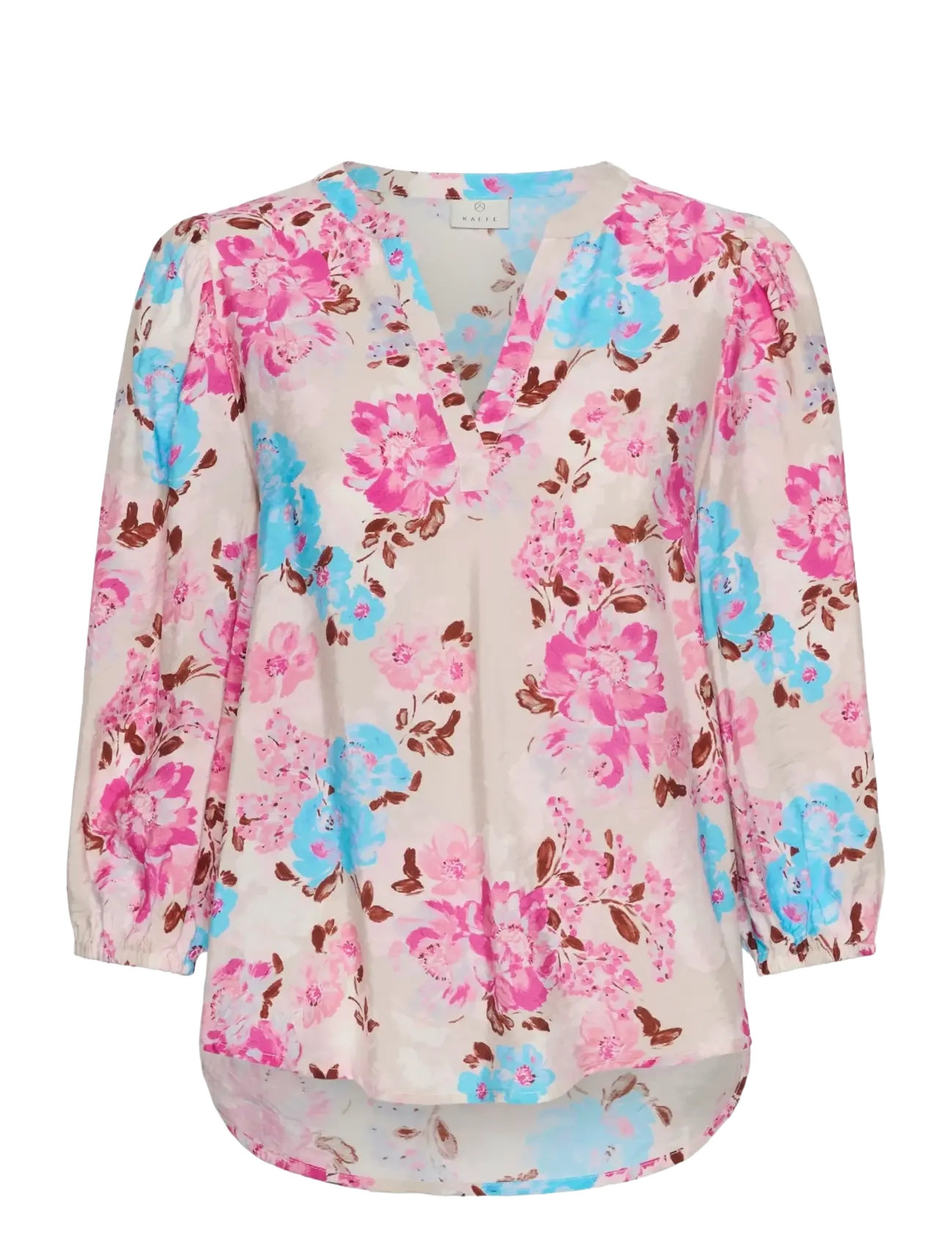 Kaffe KAhaisley O-neck Blouse - Transitional Layering - MULTI COLOR FLOWER / pink/rose