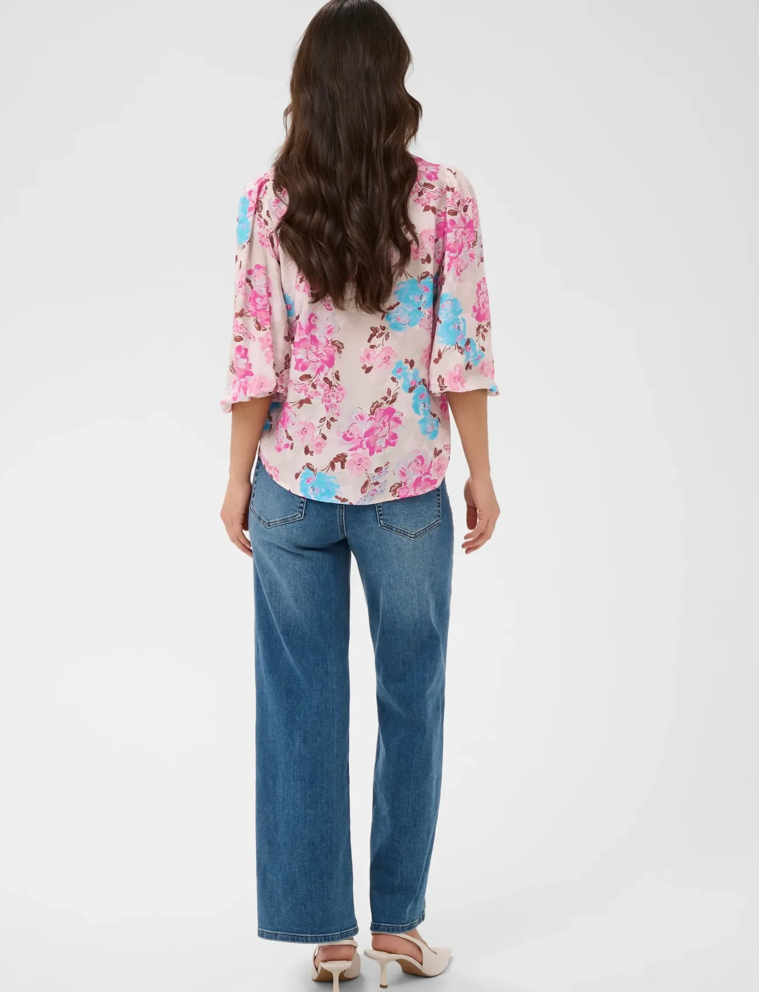 Kaffe - KAhaisley O-neck Blouse - langærmede bluser - multi color flower - 4