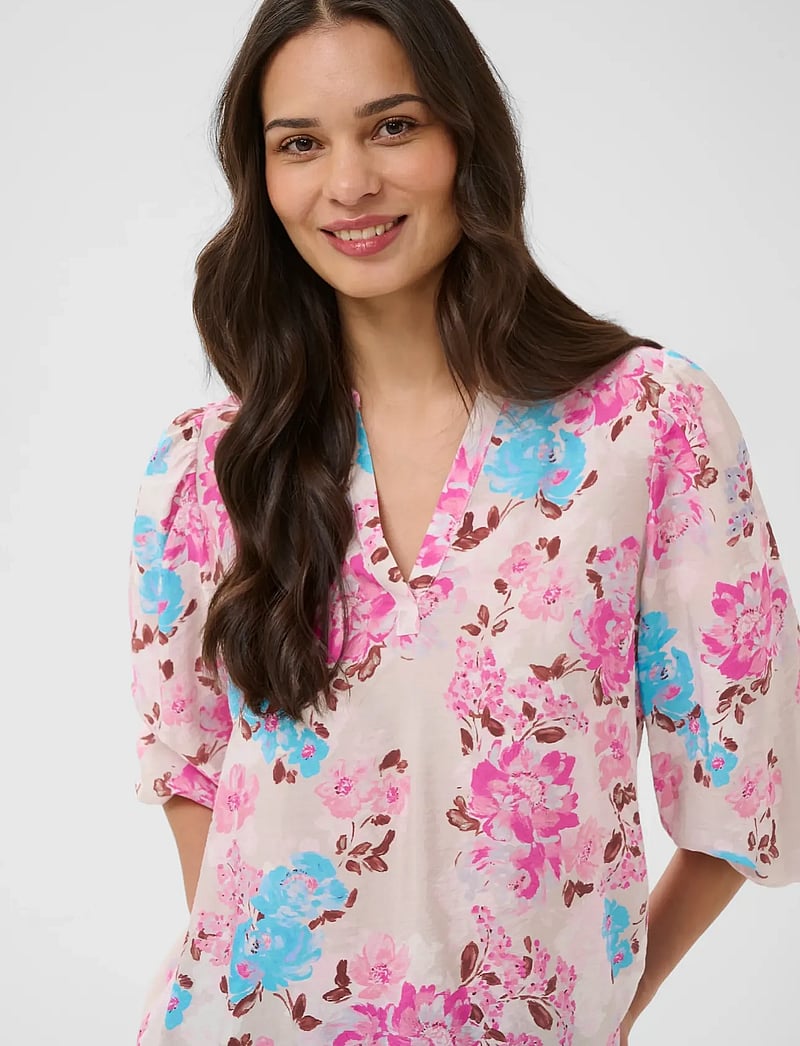 Kaffe - KAhaisley O-neck Blouse - langärmlige blusen - multi color flower - 5
