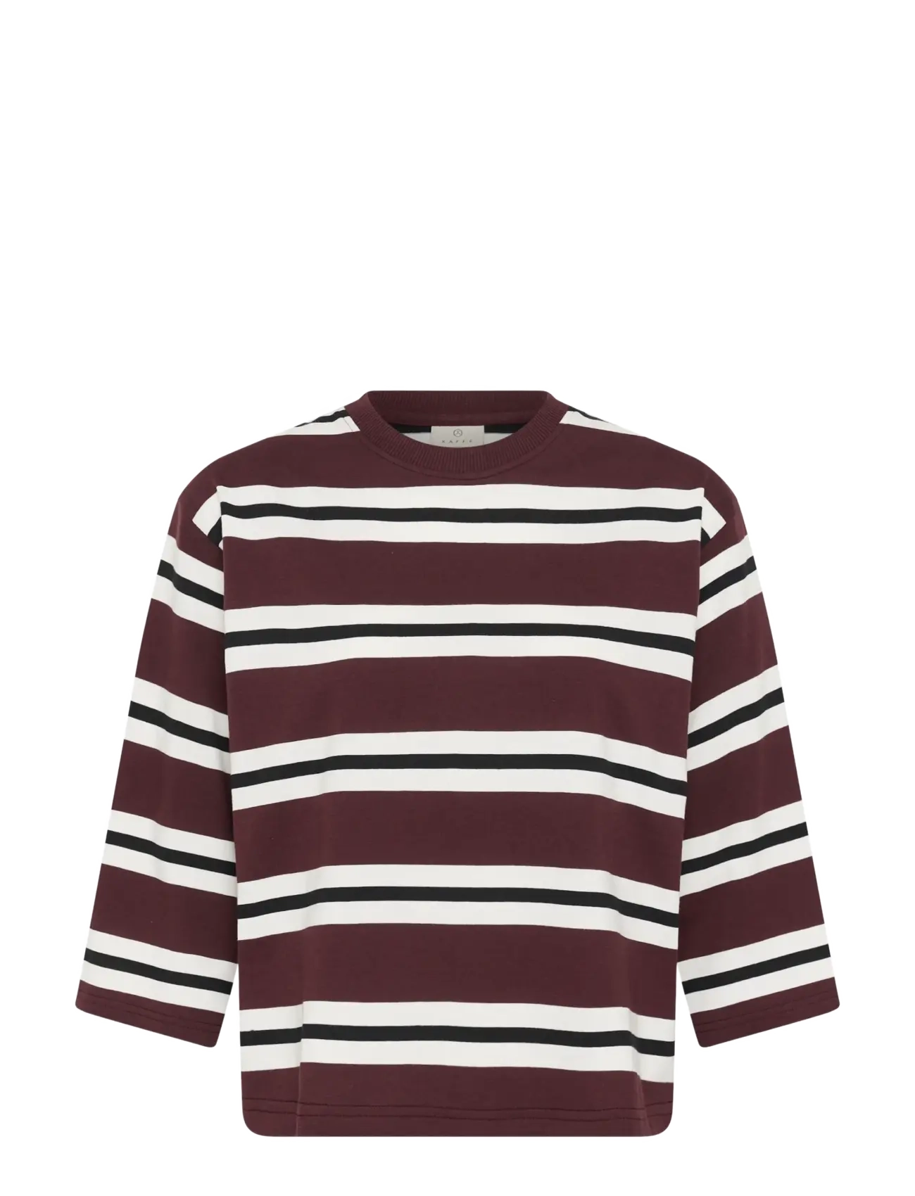 Kaffe KAwinny T-Shirt - Kaffe - FUDGE/CHALK/BLACK DEEP / burgundy