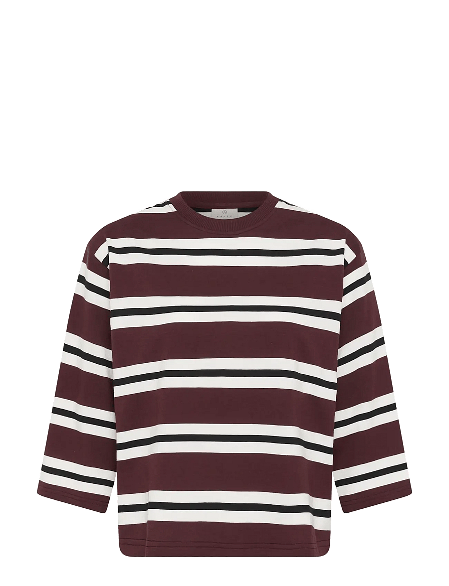 Kaffe - KAwinny T-Shirt - langärmlige tops - fudge/chalk/black deep - 0