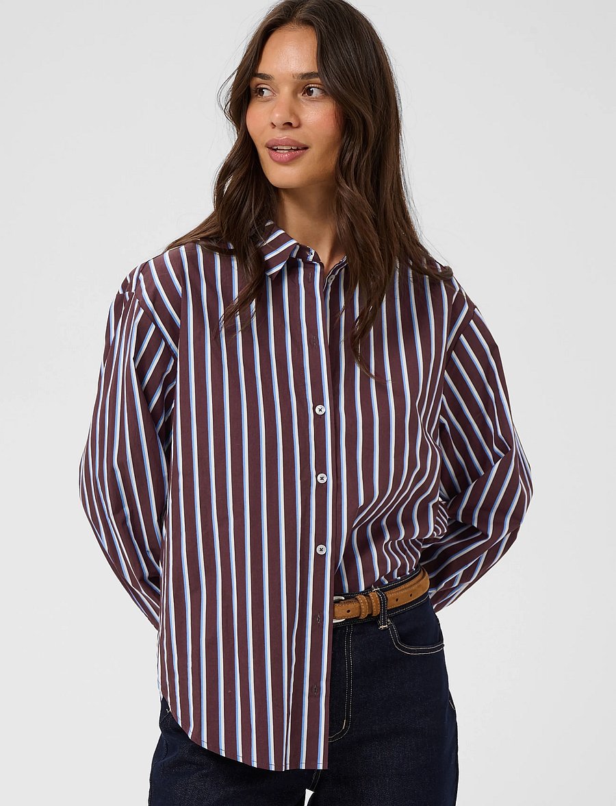Kaffe - KAgavina Shirt - langärmlige hemden - fudge/chalk/provance - 2