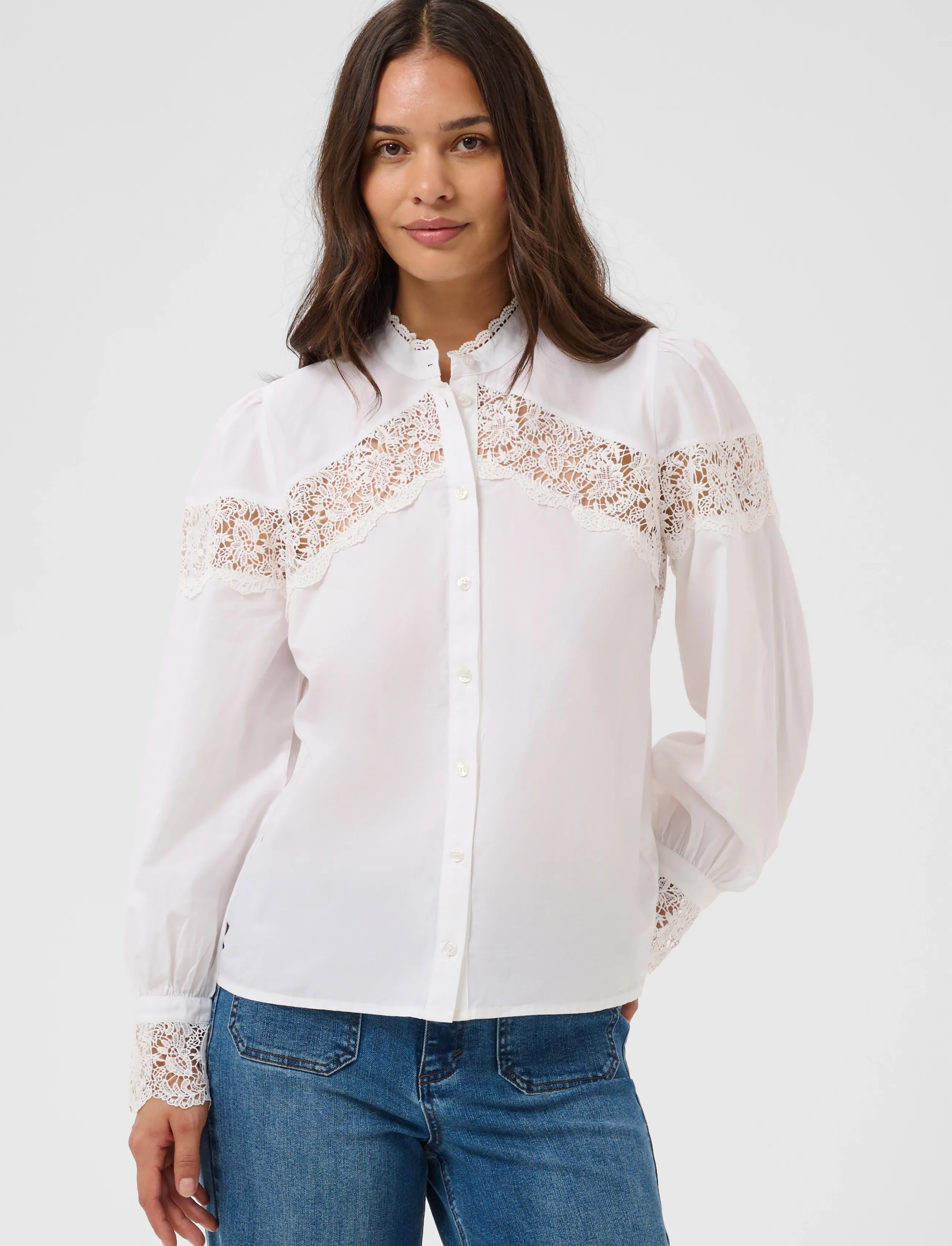 Kaffe - KAglarissa Shirt - langärmlige hemden - chalk - 2
