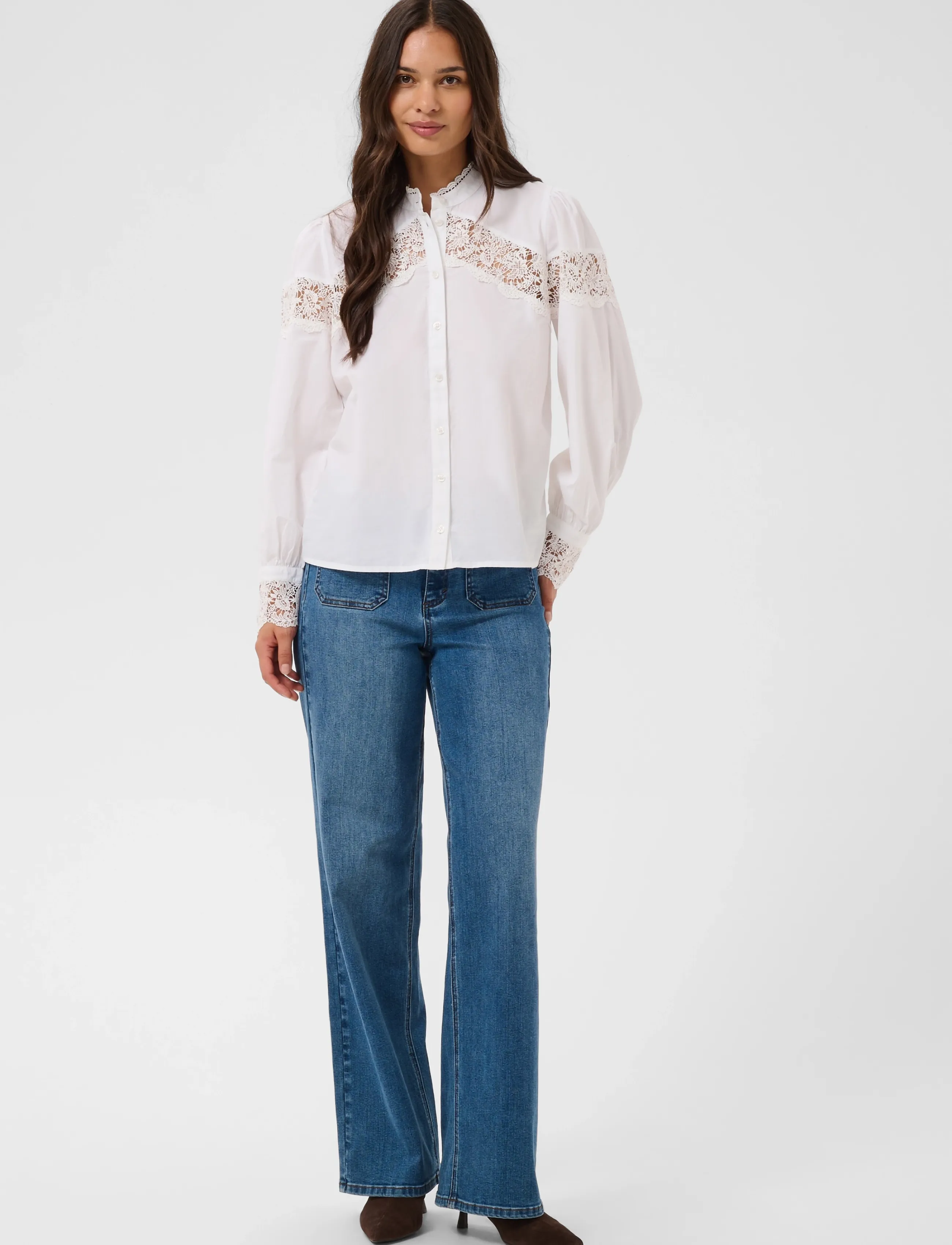 Kaffe - KAglarissa Shirt - langärmlige hemden - chalk - 3