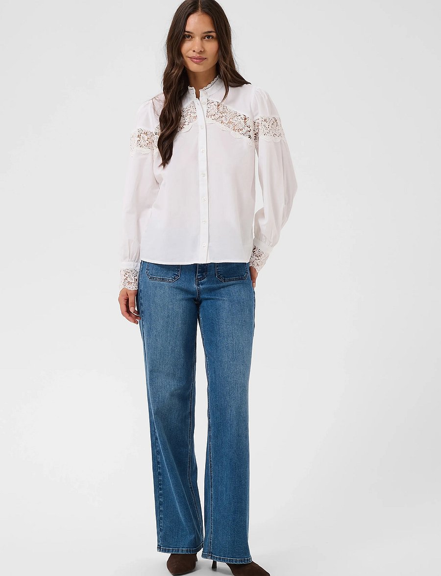 Kaffe - KAglarissa Shirt - langärmlige hemden - chalk - 3