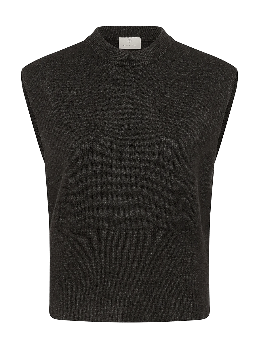 Kaffe - KAbarbara Knit Vest - strickwesten - dark grey melange - 0