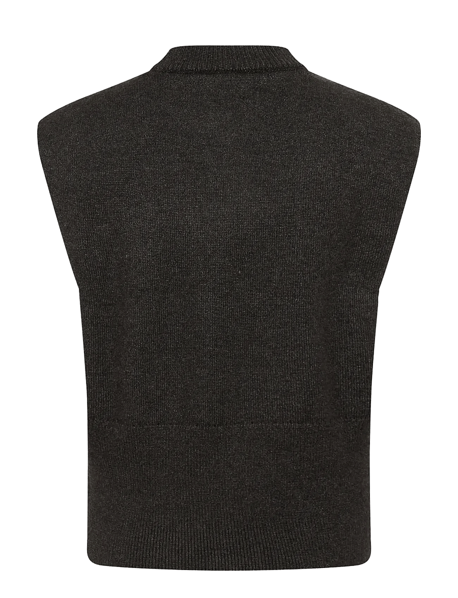 Kaffe - KAbarbara Knit Vest - strickwesten - dark grey melange - 1