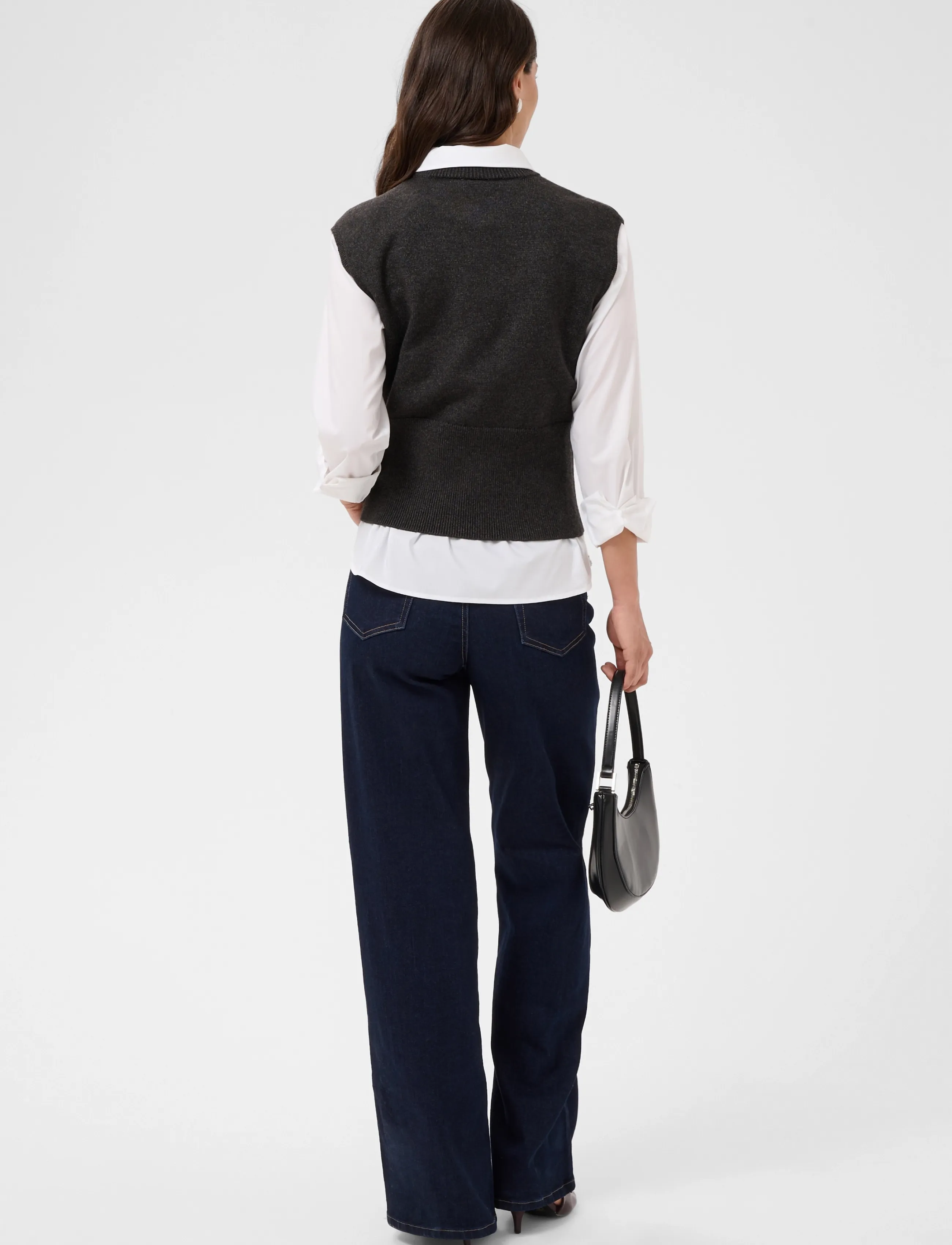 Kaffe - KAbarbara Knit Vest - strickwesten - dark grey melange - 4