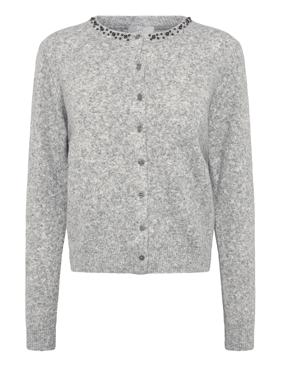 Kaffe - KAselly Cardigan - koftor - grey melange - 0