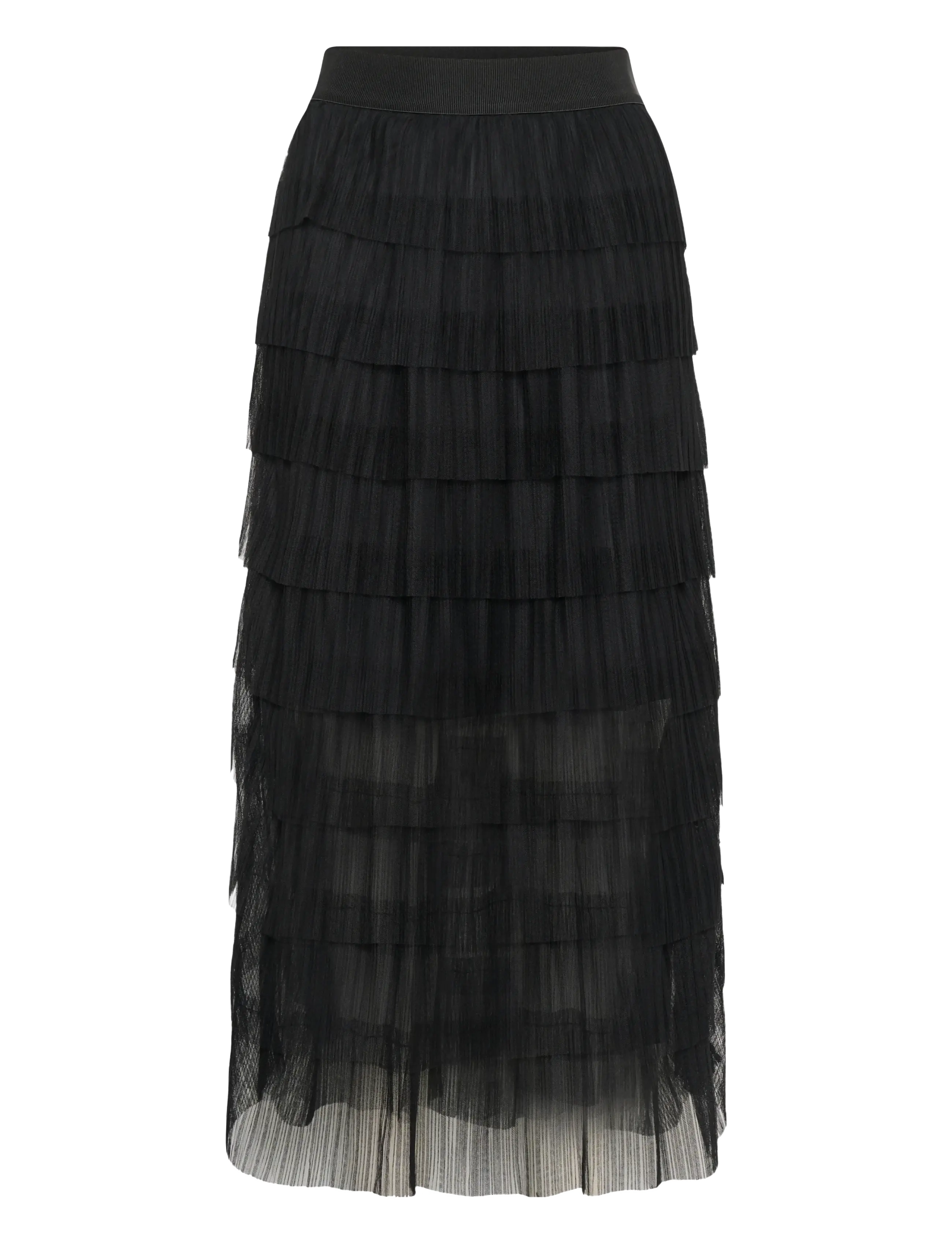 Kaffe KAcille layered skirt - Nederdele - BLACK DEEP / black