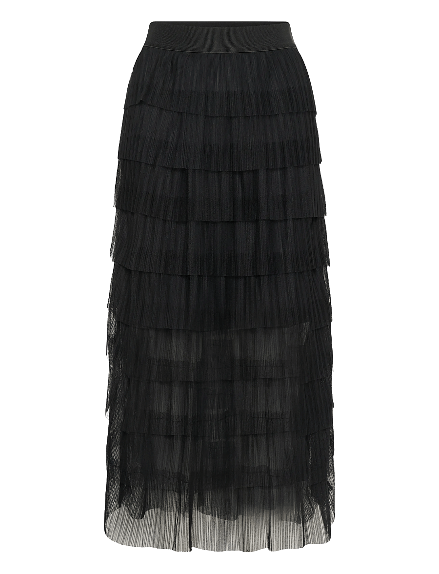Kaffe - KAcille layered skirt - midi nederdele - black deep - 0