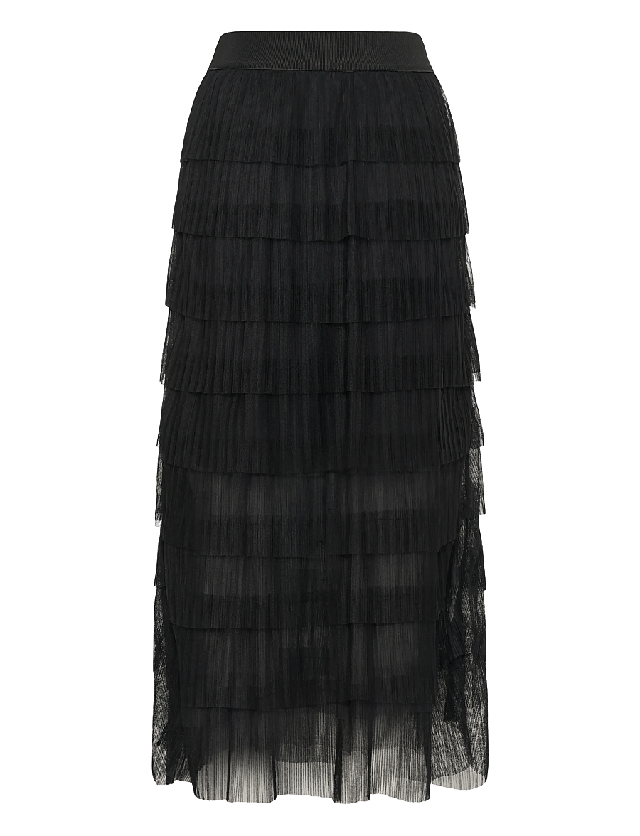 Kaffe - KAcille layered skirt - midi nederdele - black deep - 1