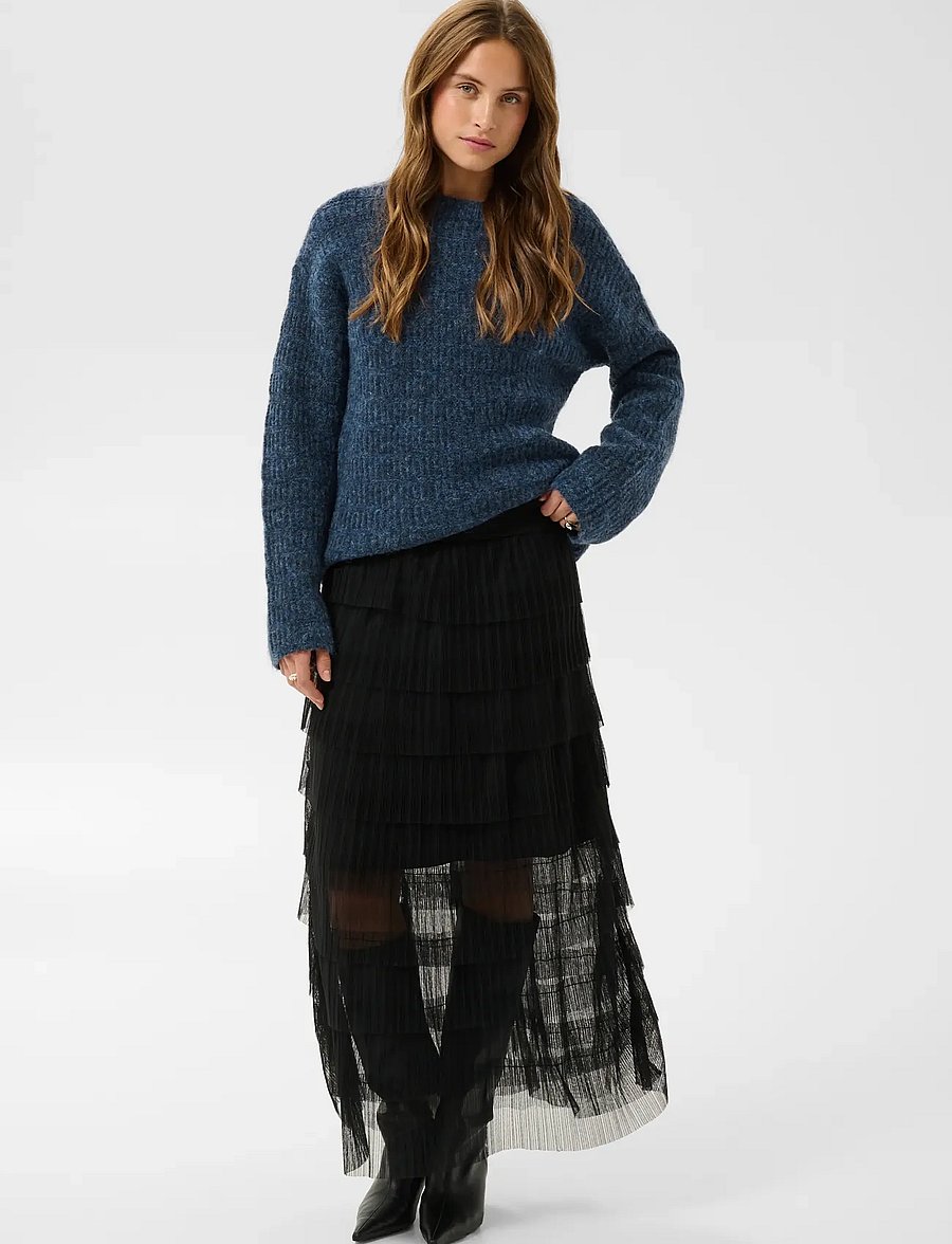 Kaffe - KAcille layered skirt - midi skirts - black deep - 3