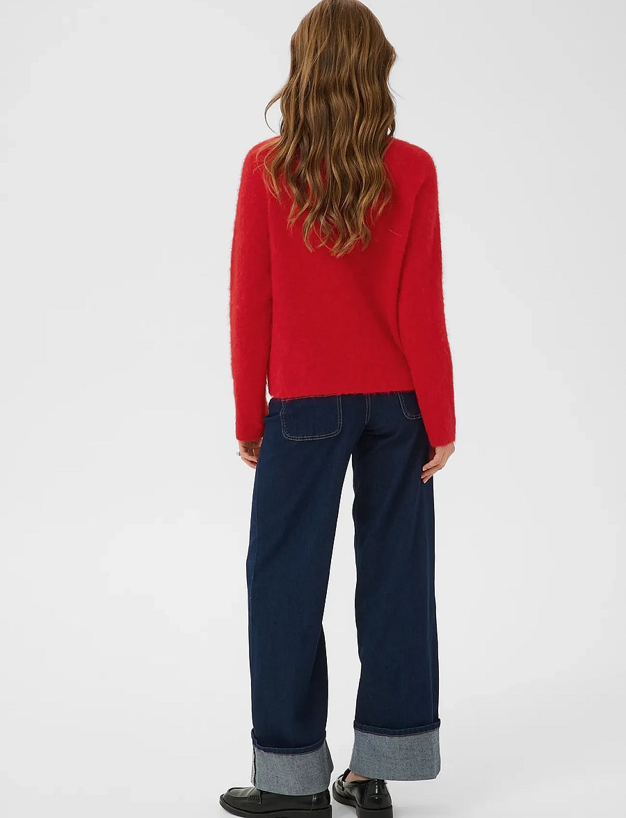 Kaffe - KAjordan Knit Pullover - jumpers - crimson - 4