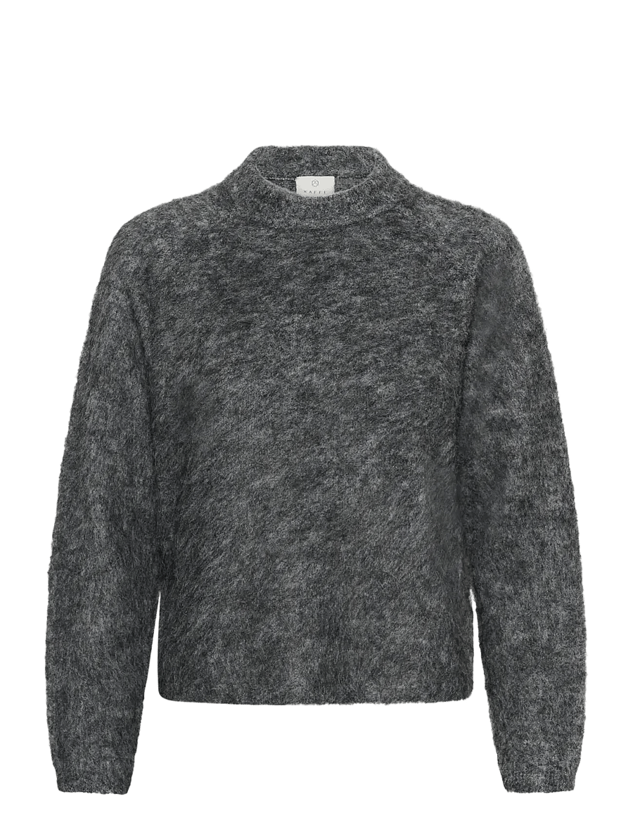 Kaffe - KAjordan Knit Pullover - pullover - dark grey melange - 0