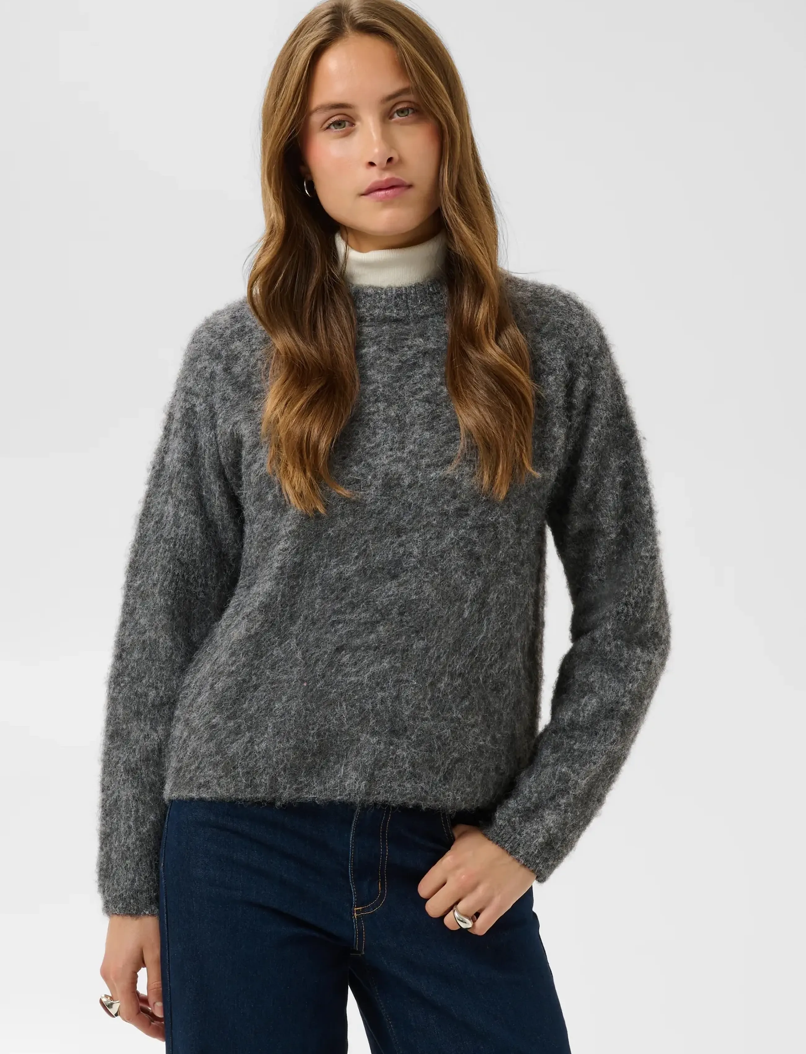 Kaffe - KAjordan Knit Pullover - pullover - dark grey melange - 2