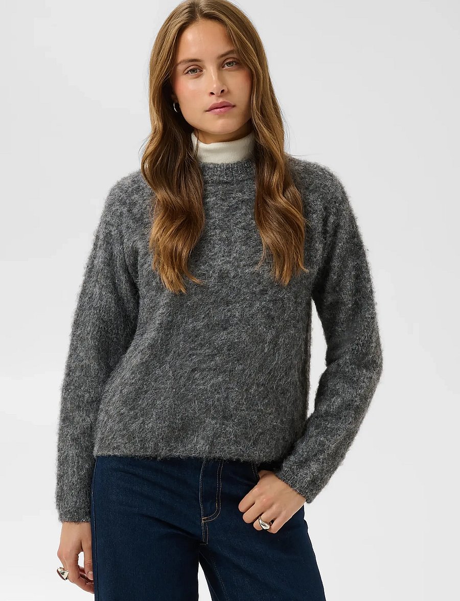 Kaffe - KAjordan Knit Pullover - pullover - dark grey melange - 2