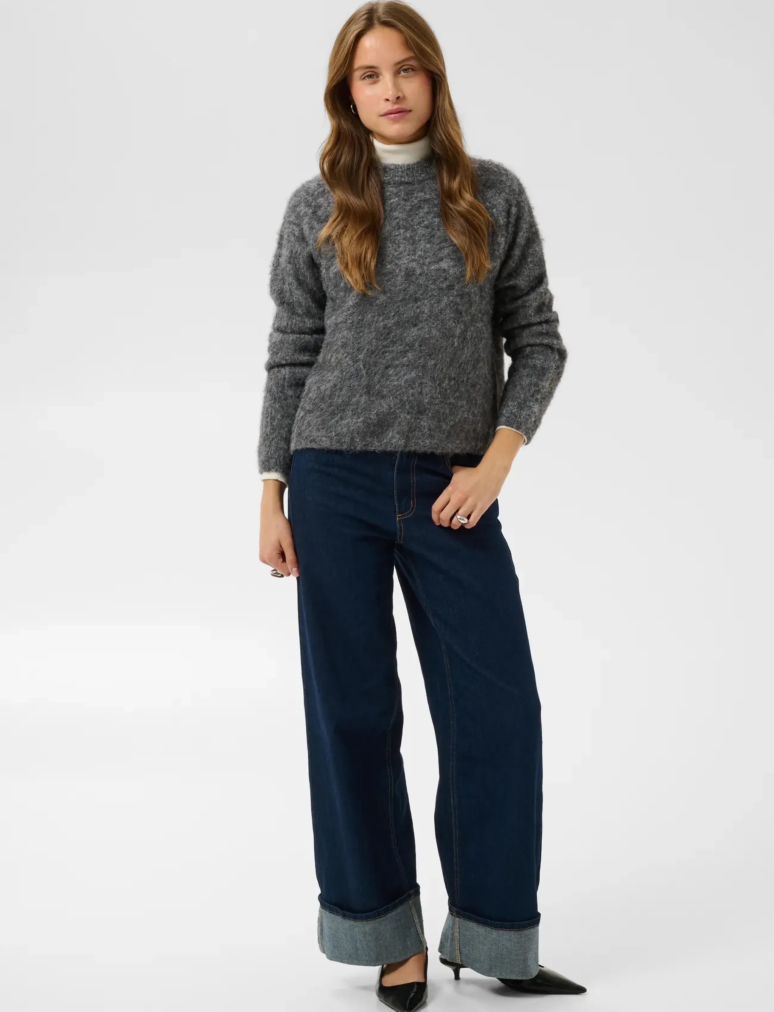 Kaffe - KAjordan Knit Pullover - pullover - dark grey melange - 3