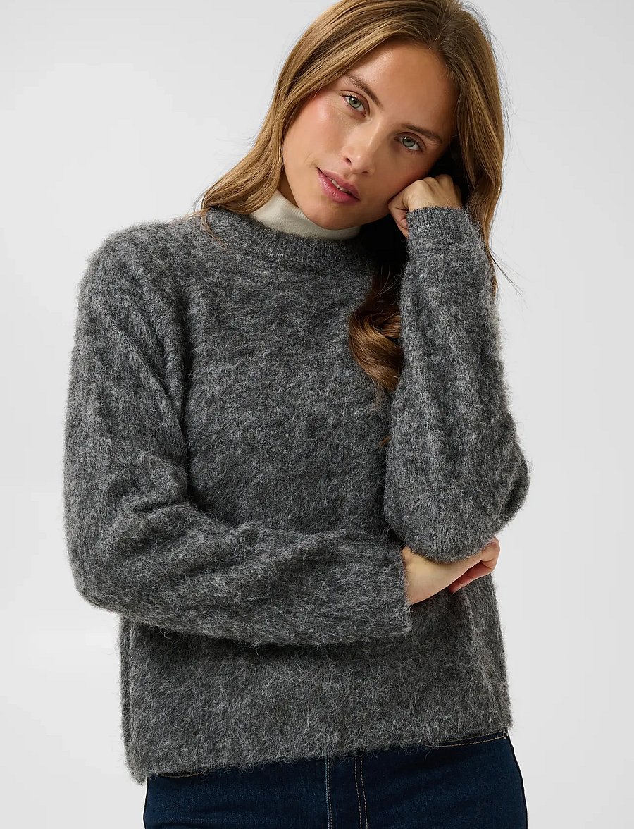 Kaffe - KAjordan Knit Pullover - pullover - dark grey melange - 5