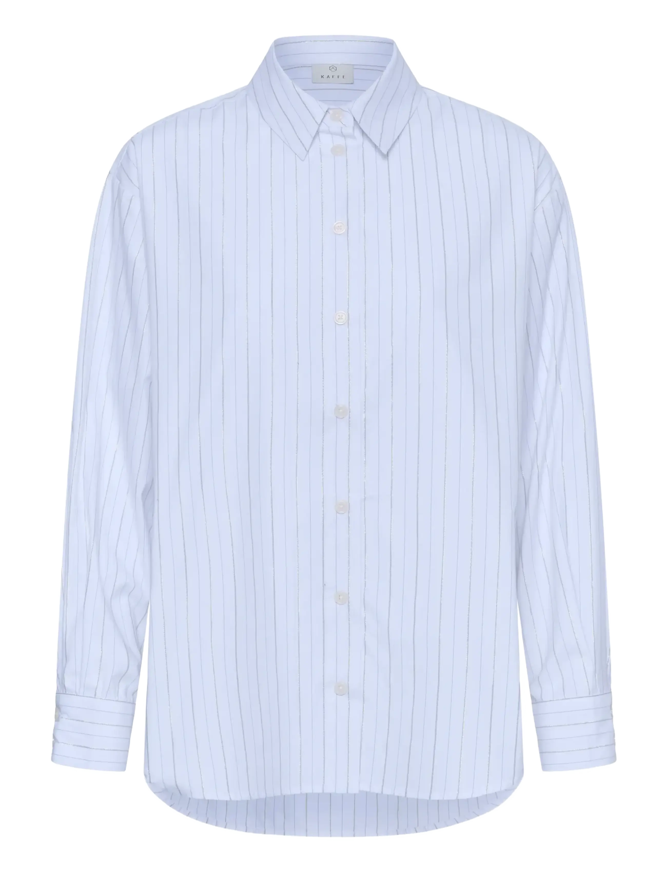 Kaffe KAellie shirt - Blouses & Shirts - CHALK/SILVER STRIPE / blue