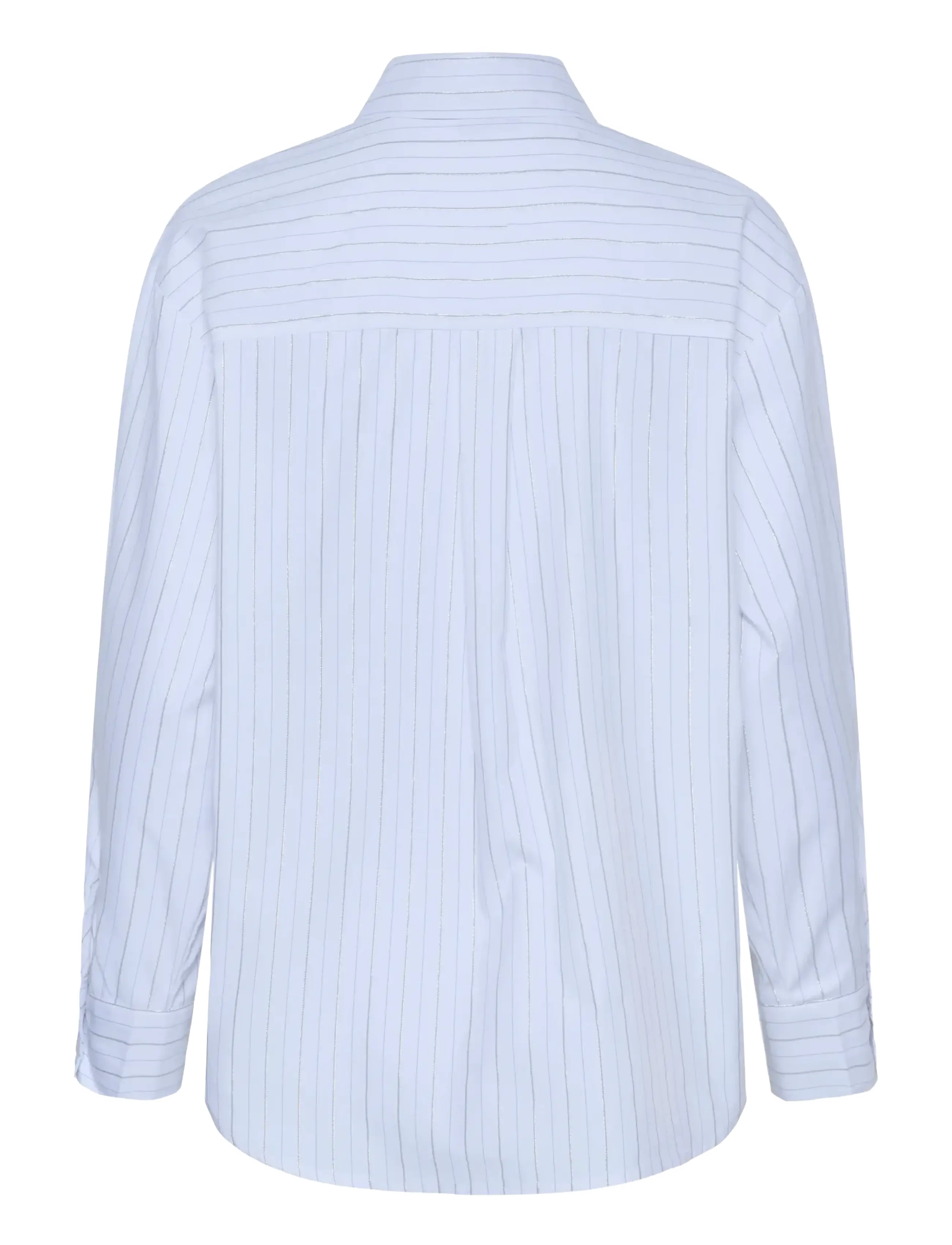 Kaffe - KAellie shirt - long-sleeved shirts - chalk/silver stripe - 1