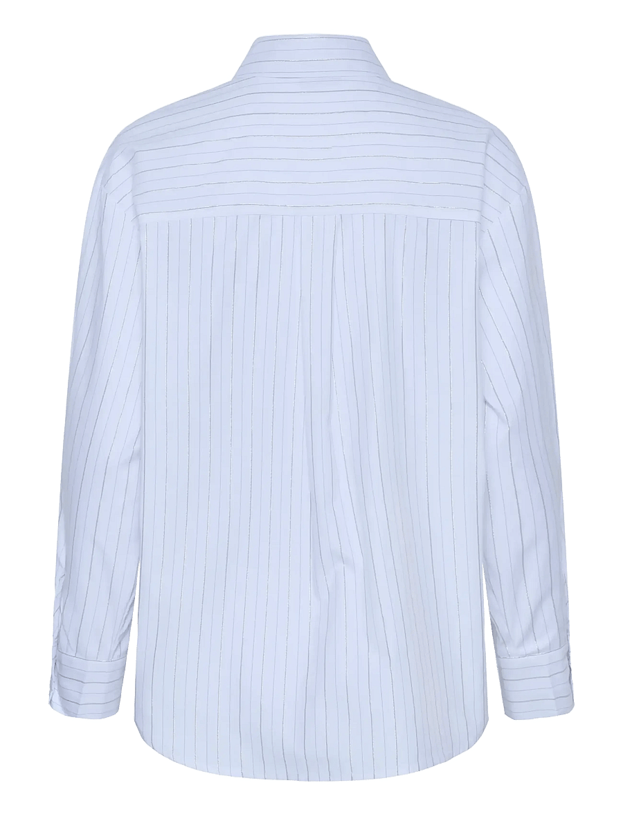 Kaffe - KAellie shirt - long-sleeved shirts - chalk/silver stripe - 1