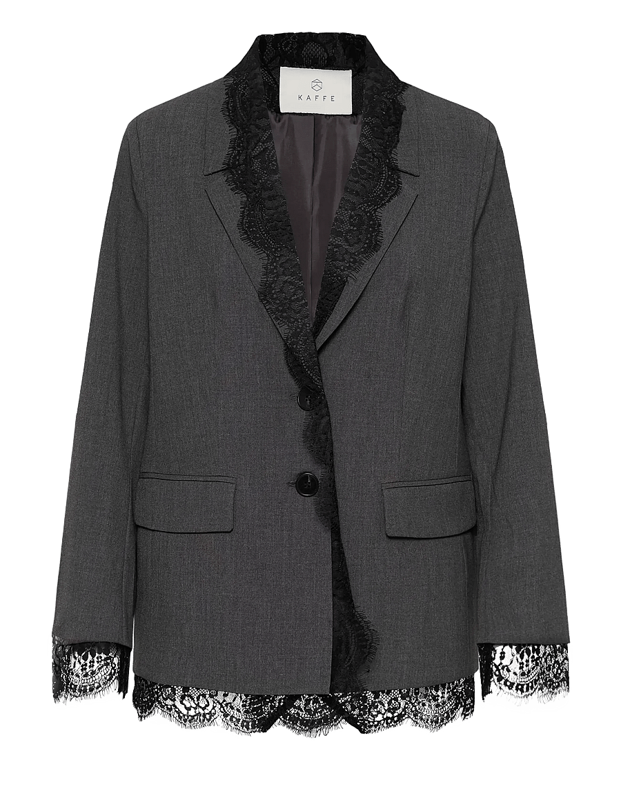 Kaffe - KArielle Blazer - single breasted blazers - dark grey melange - 0