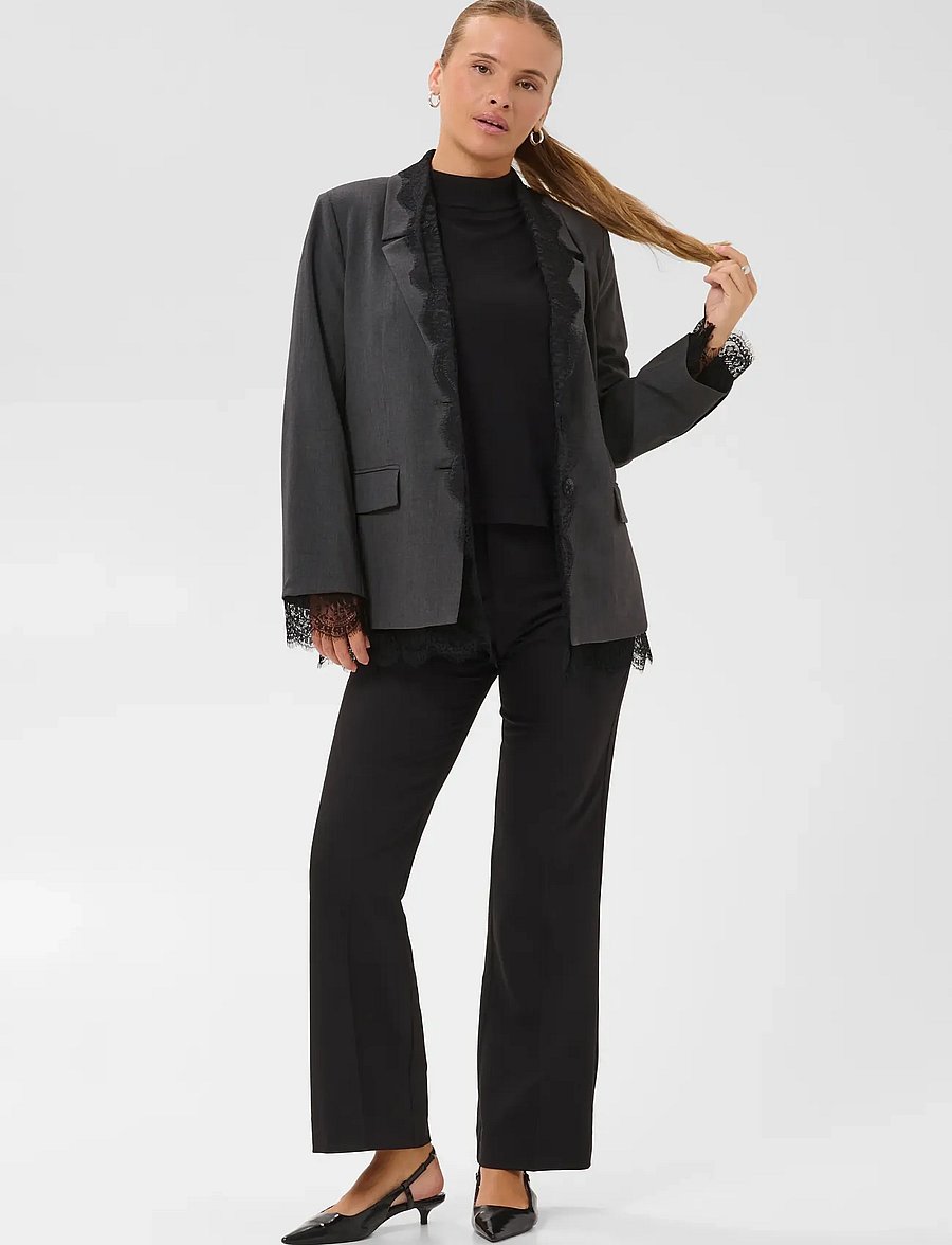 Kaffe - KArielle Blazer - single breasted blazers - dark grey melange - 3
