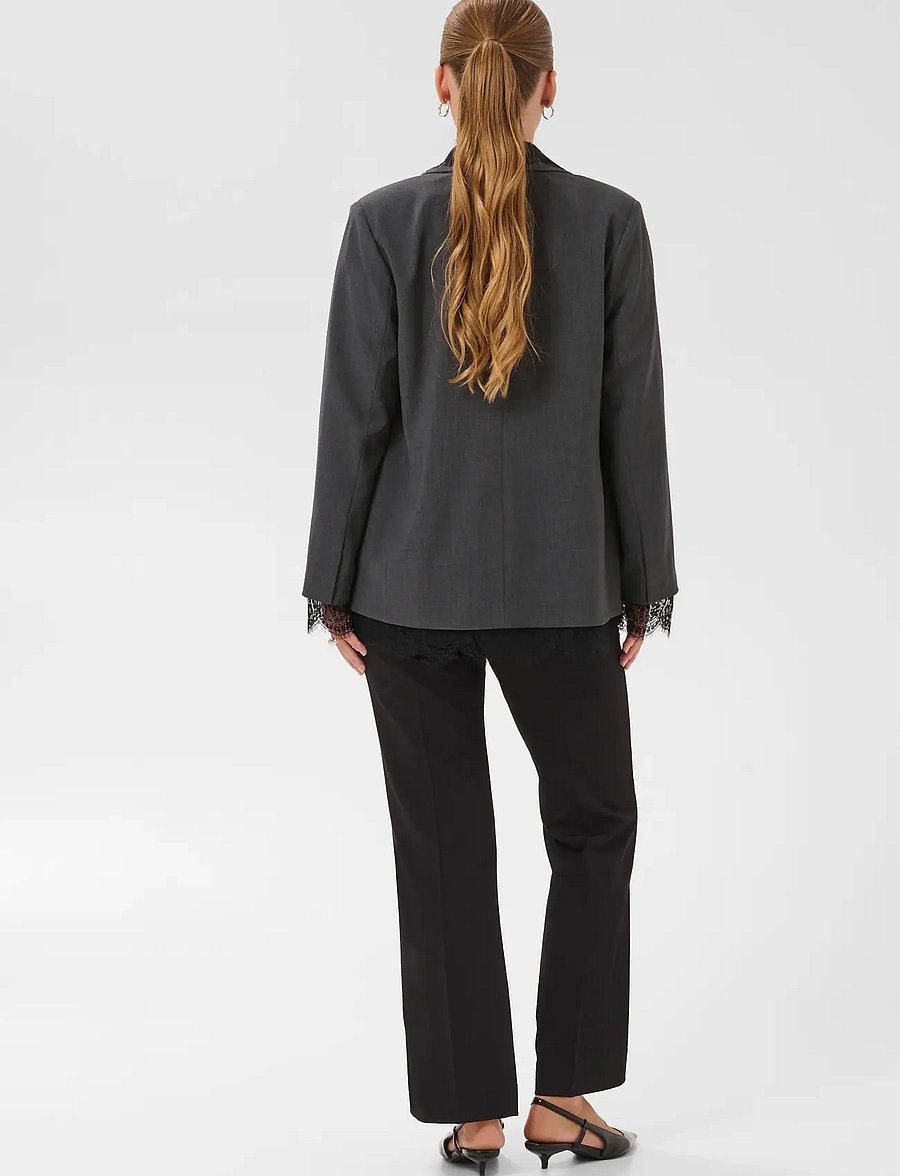 Kaffe - KArielle Blazer - single breasted blazers - dark grey melange - 4