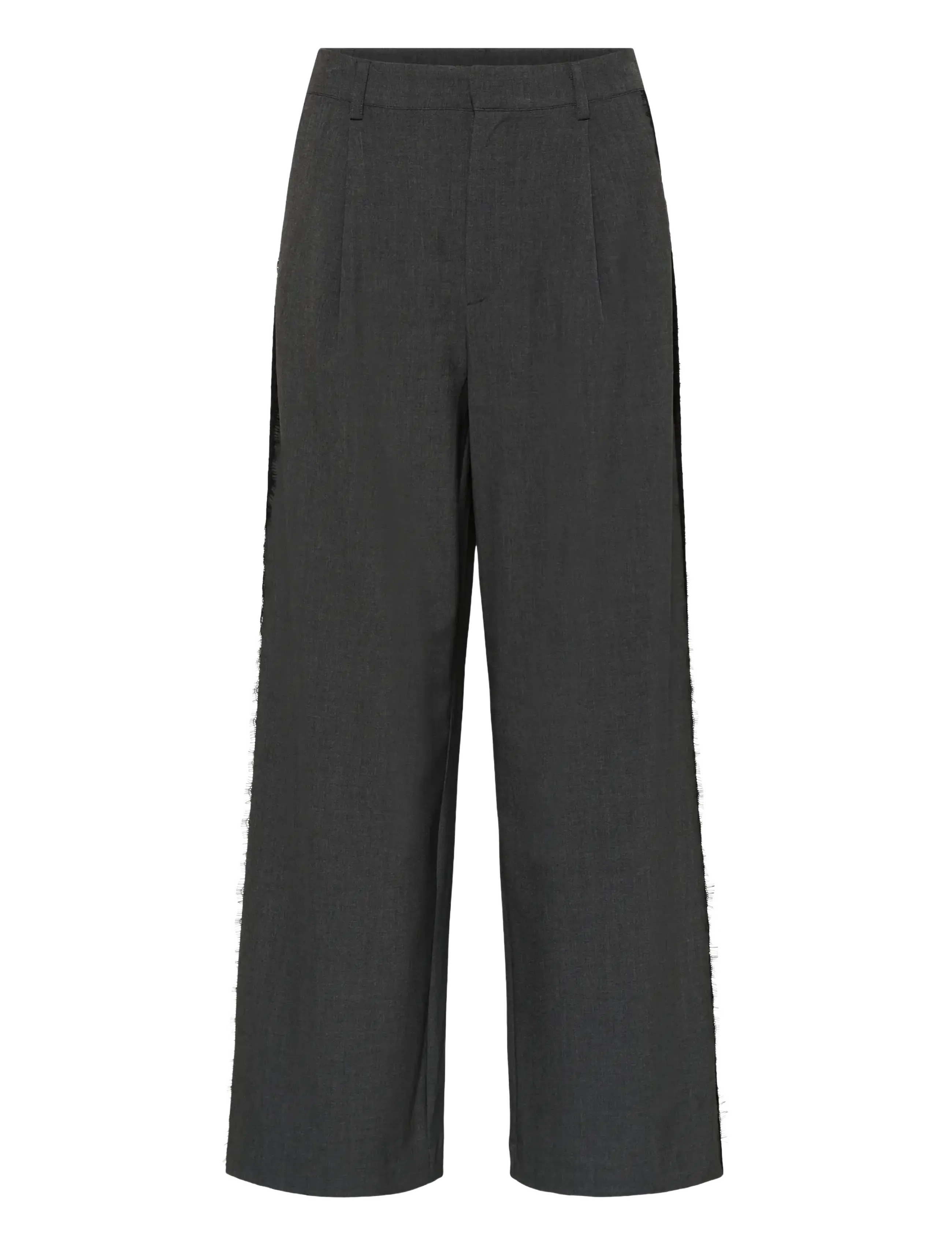 Kaffe KArielle Wide Pants - Trousers - DARK GREY MELANGE / grey