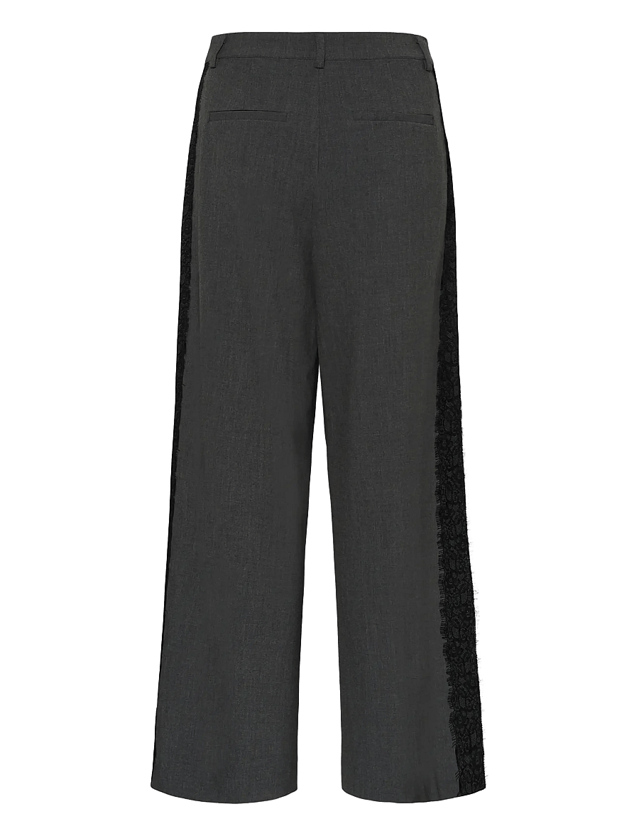Kaffe - KArielle Wide Pants - hosen mit weitem bein - dark grey melange - 1