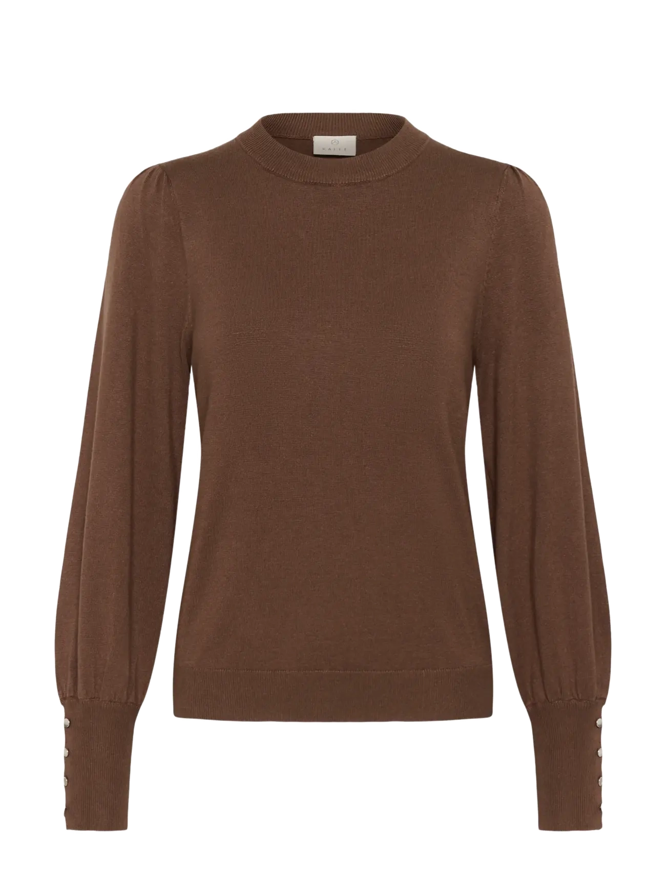 Kaffe KAlizza Round Neck Pullover Buttons - Kollektioner - CARAFE / brown