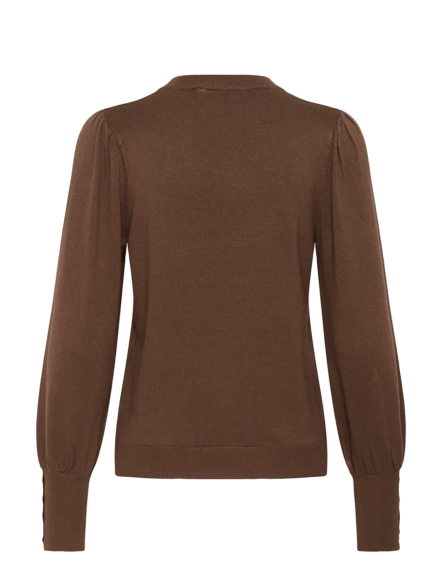 Kaffe - KAlizza Round Neck Pullover Buttons - striktrøjer - carafe - 1
