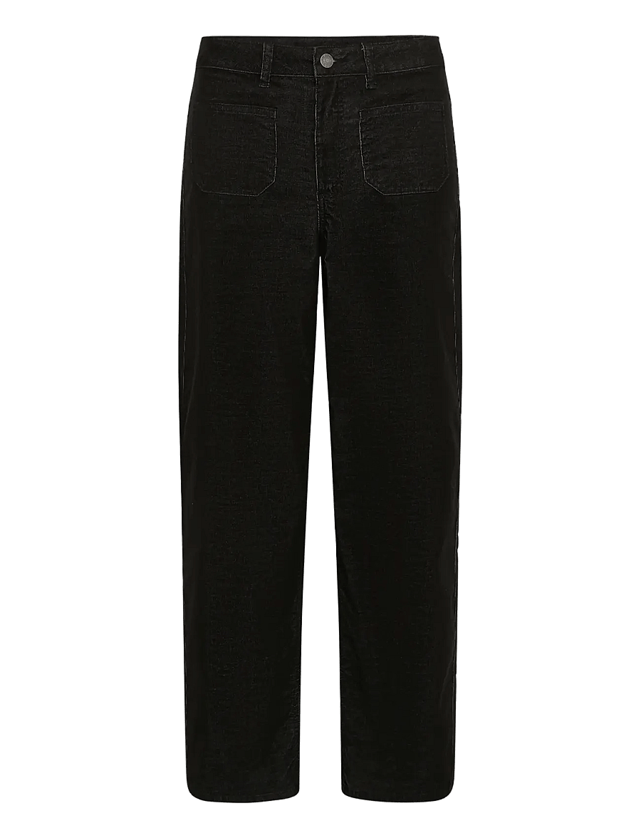 Kaffe - KAbecca Pocket Pants - hose mit geradem bein - black melange corduroy - 0