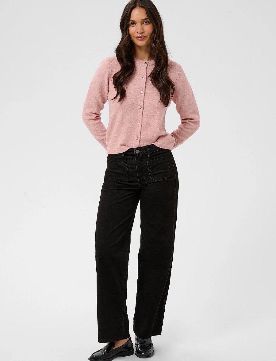 Kaffe - KAbecca Pocket Pants - bukser med lige ben - black melange corduroy - 3
