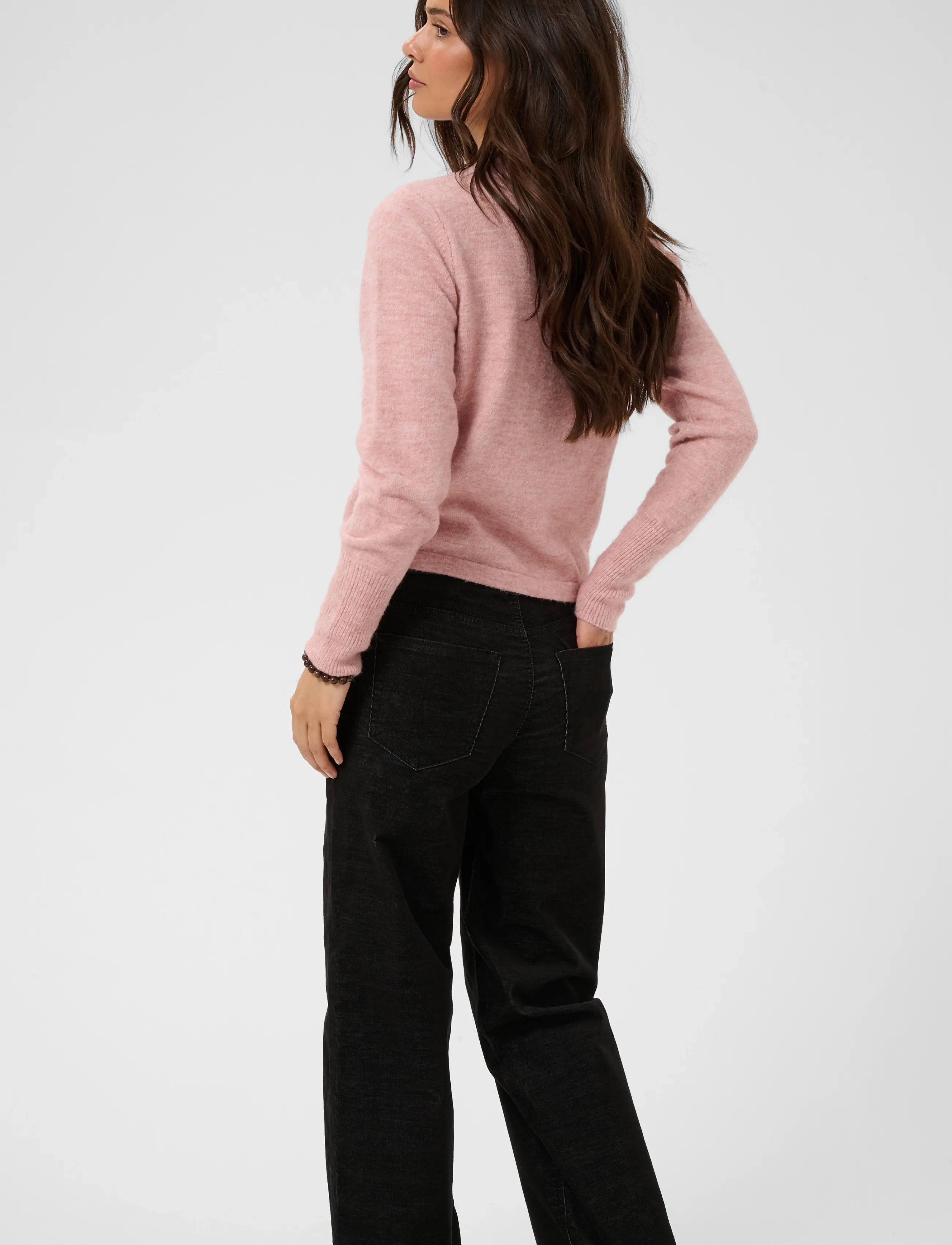 Kaffe - KAbecca Pocket Pants - sügisene kokkuhoid - black melange corduroy - 5