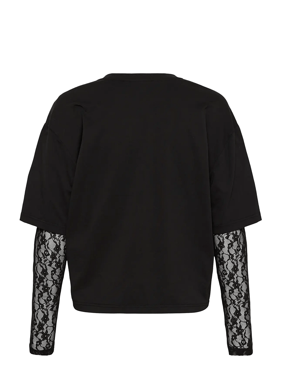 Kaffe - KAdora T-Shirt - långärmade toppar - black deep - 1