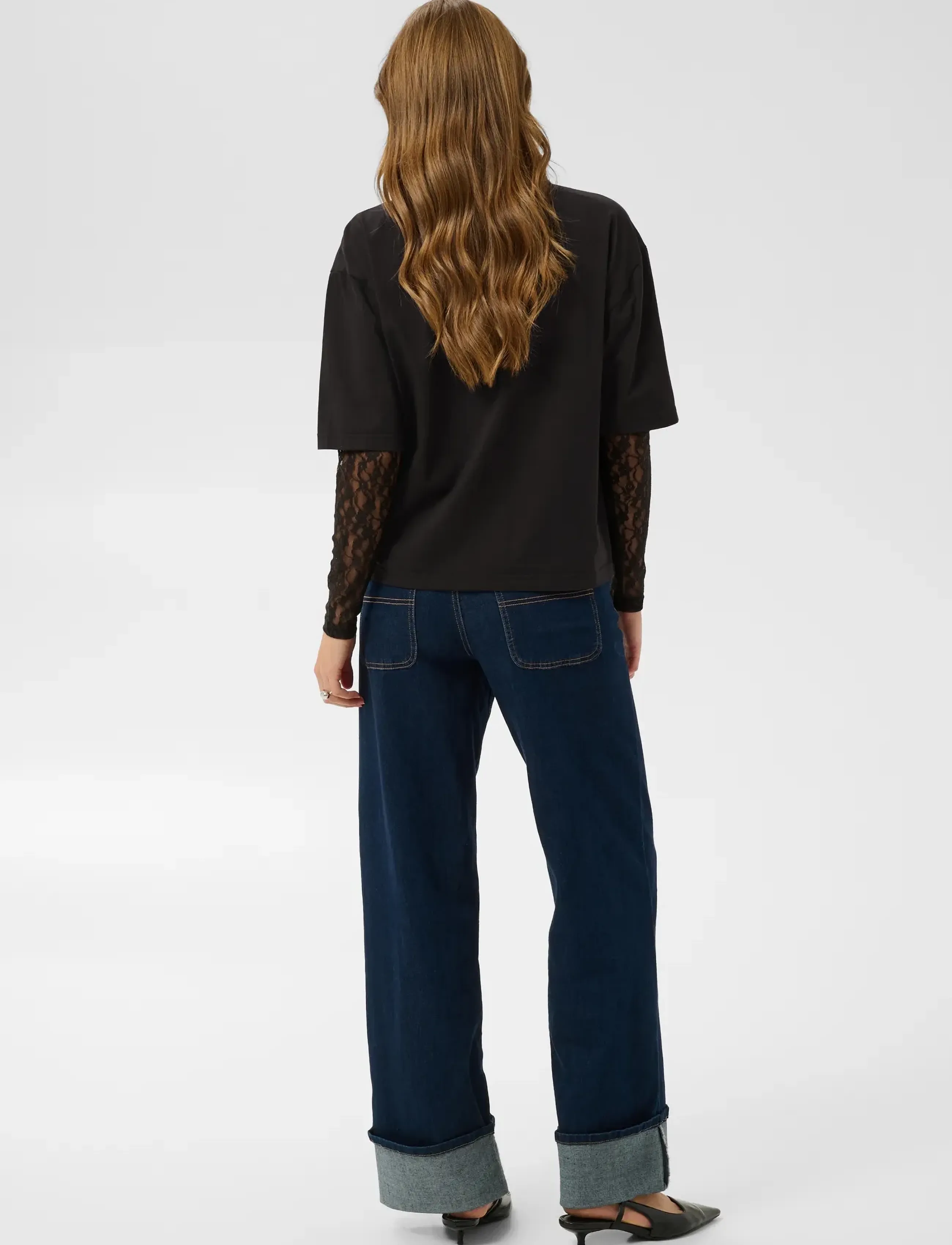Kaffe - KAdora T-Shirt - langärmlige tops - black deep - 4