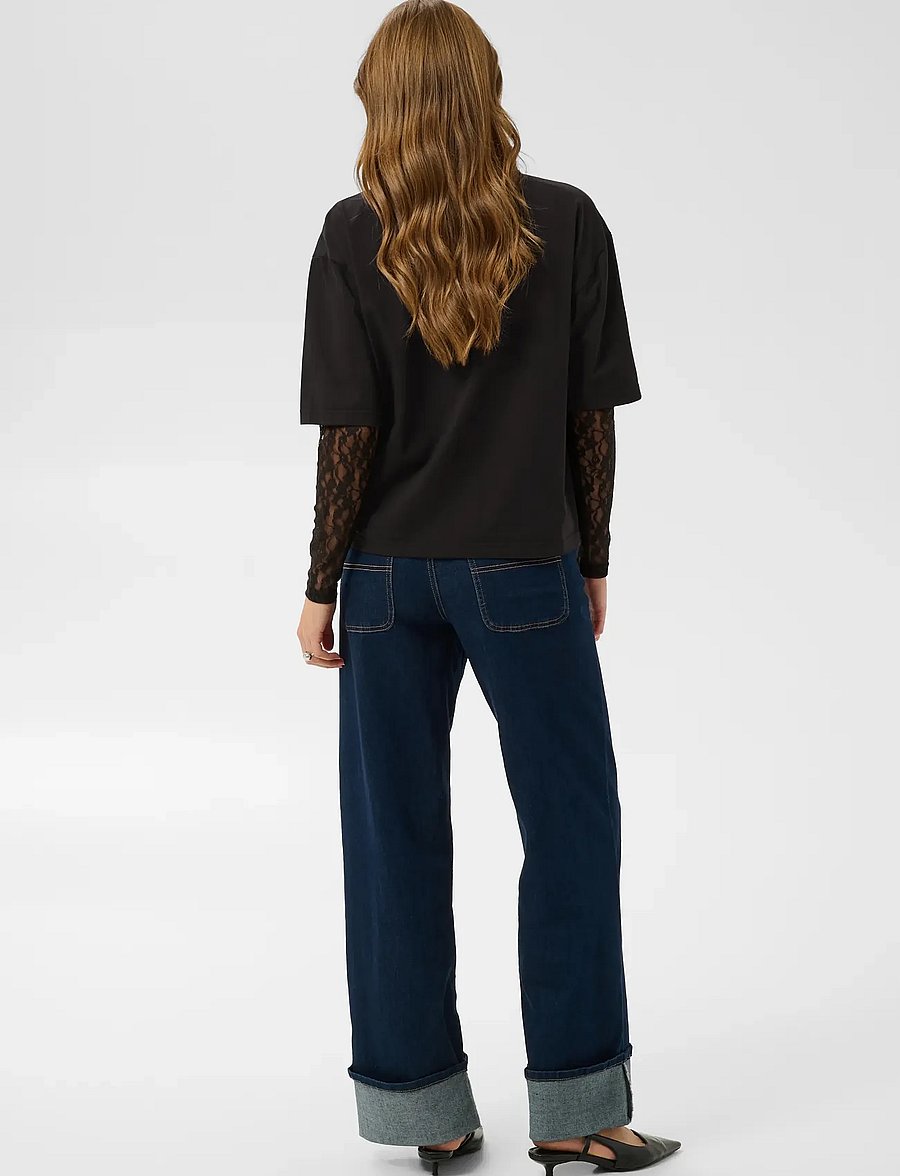 Kaffe - KAdora T-Shirt - langärmlige tops - black deep - 4