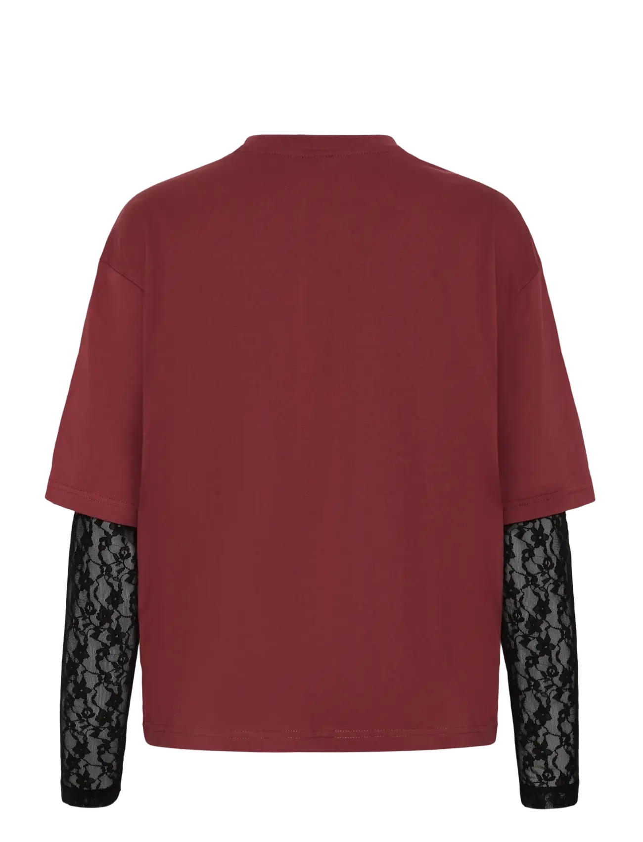 Kaffe - KAdora T-Shirt - långärmade toppar - port / black lace - 1