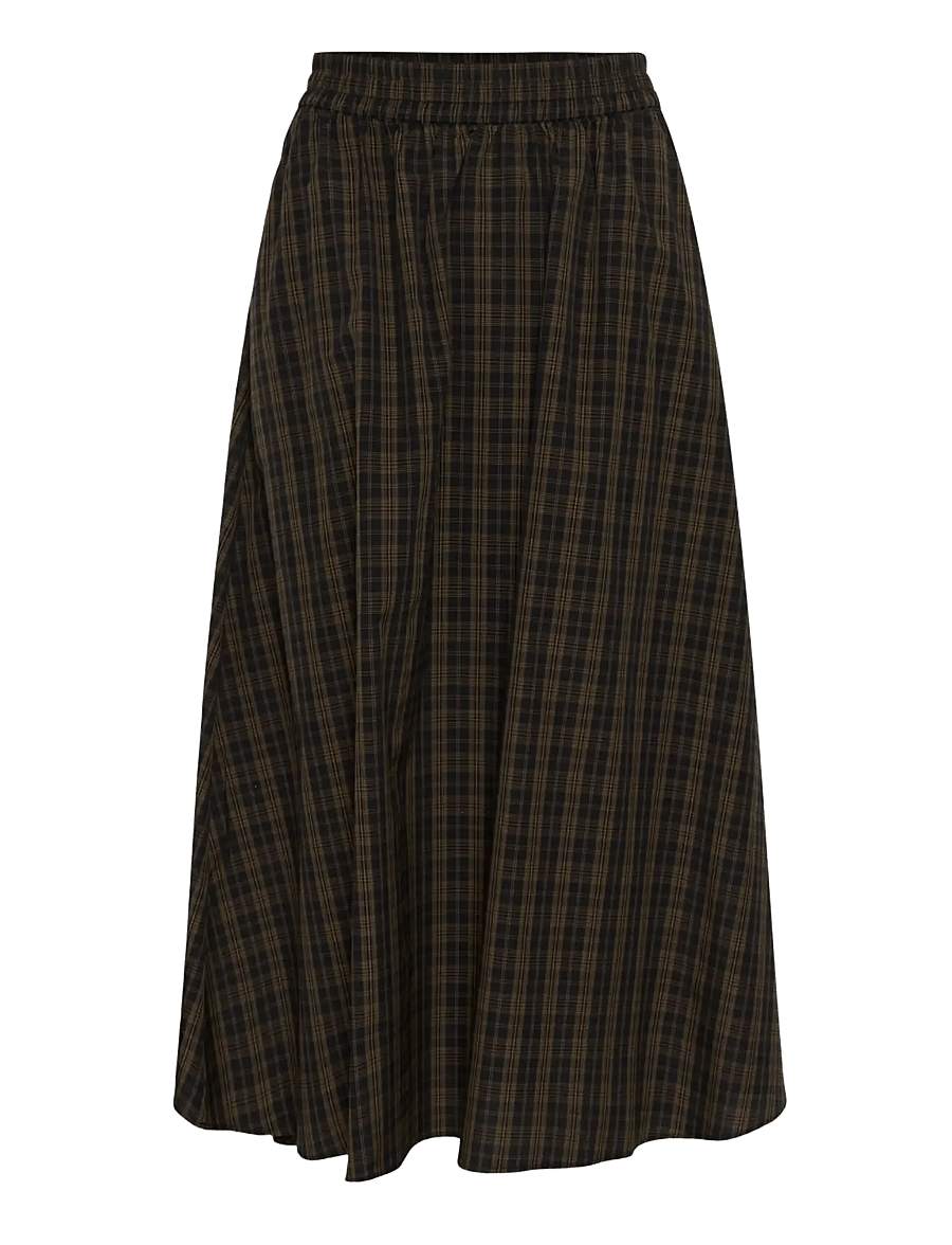 Kaffe - KAhelie skirt - midi-röcke - black/ brown check - 0