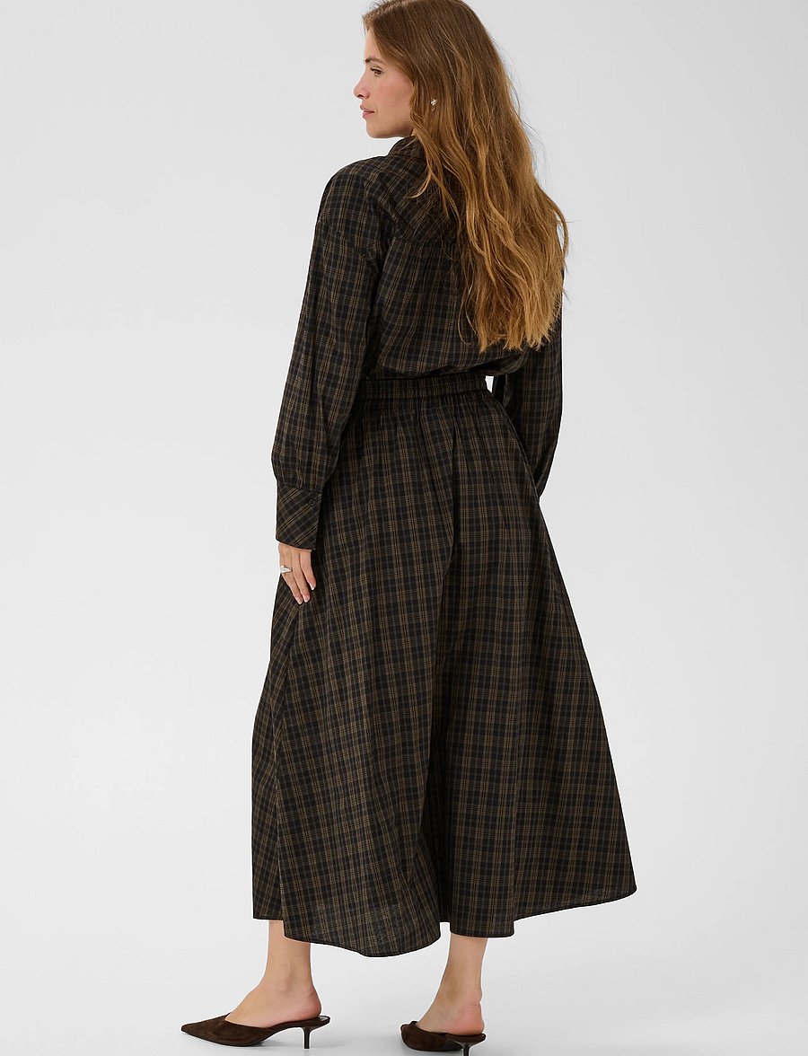 Kaffe - KAhelie skirt - midi-röcke - black/ brown check - 4