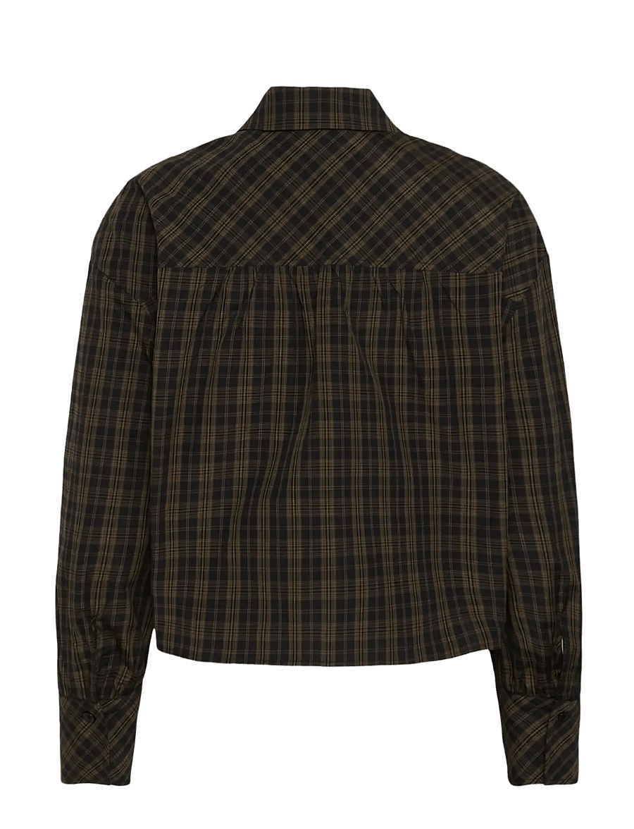 Kaffe - KAhelie check shirt - langärmlige hemden - black/ brown check - 1