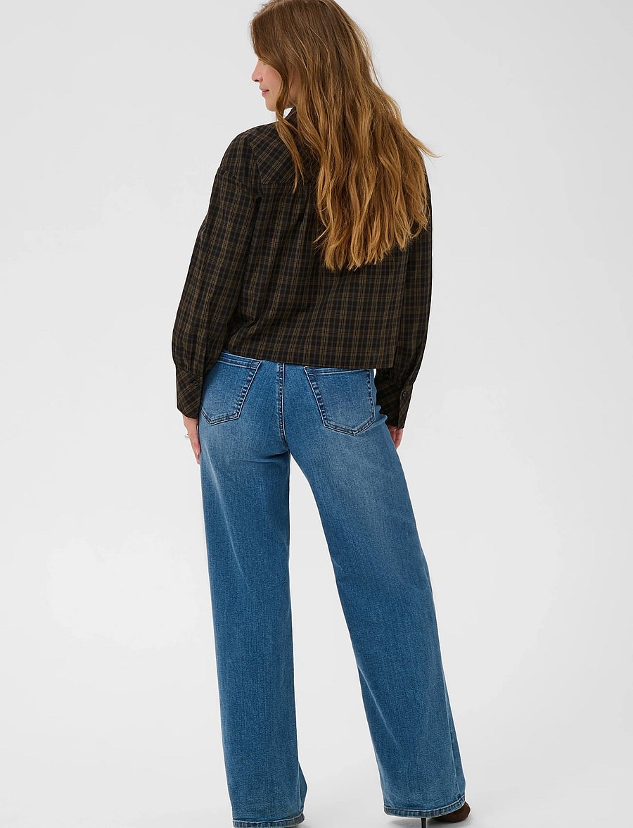 Kaffe - KAhelie check shirt - langärmlige hemden - black/ brown check - 4