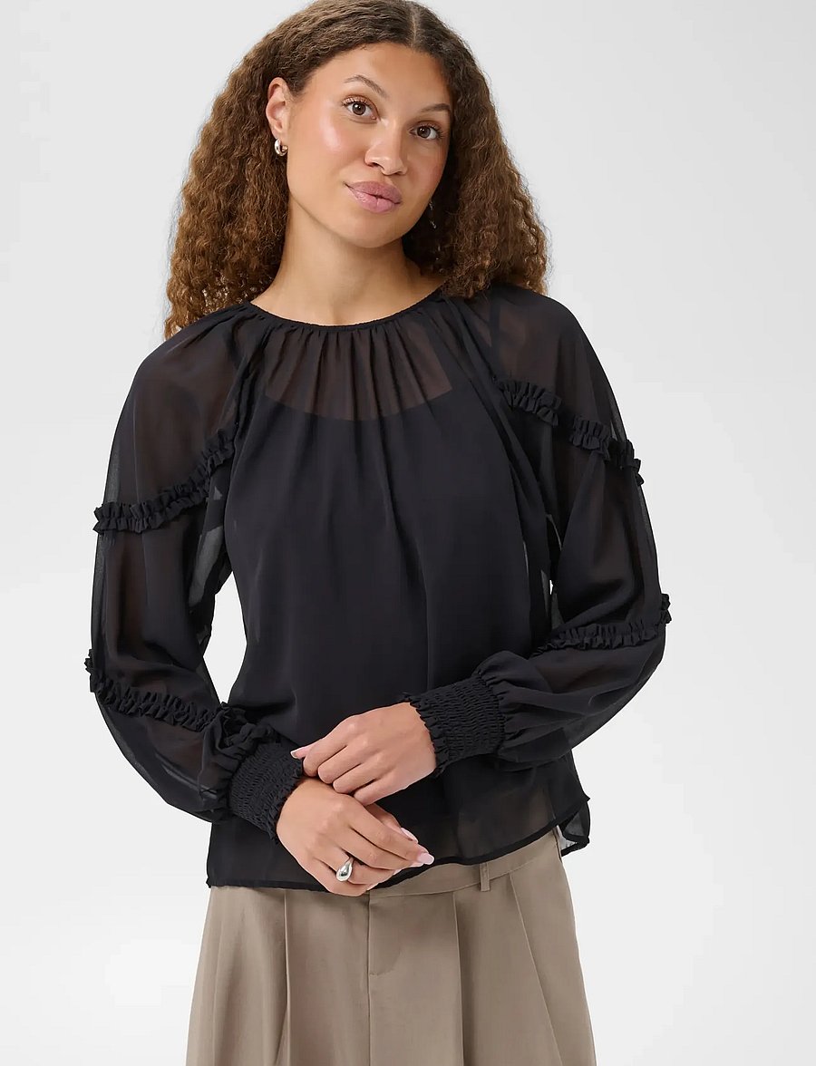 Kaffe - KAnoelle Blouse - pikkade varrukatega pluusid - black deep - 2