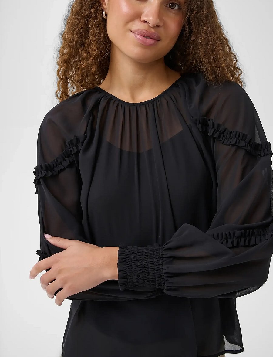 Kaffe - KAnoelle Blouse - pikkade varrukatega pluusid - black deep - 5
