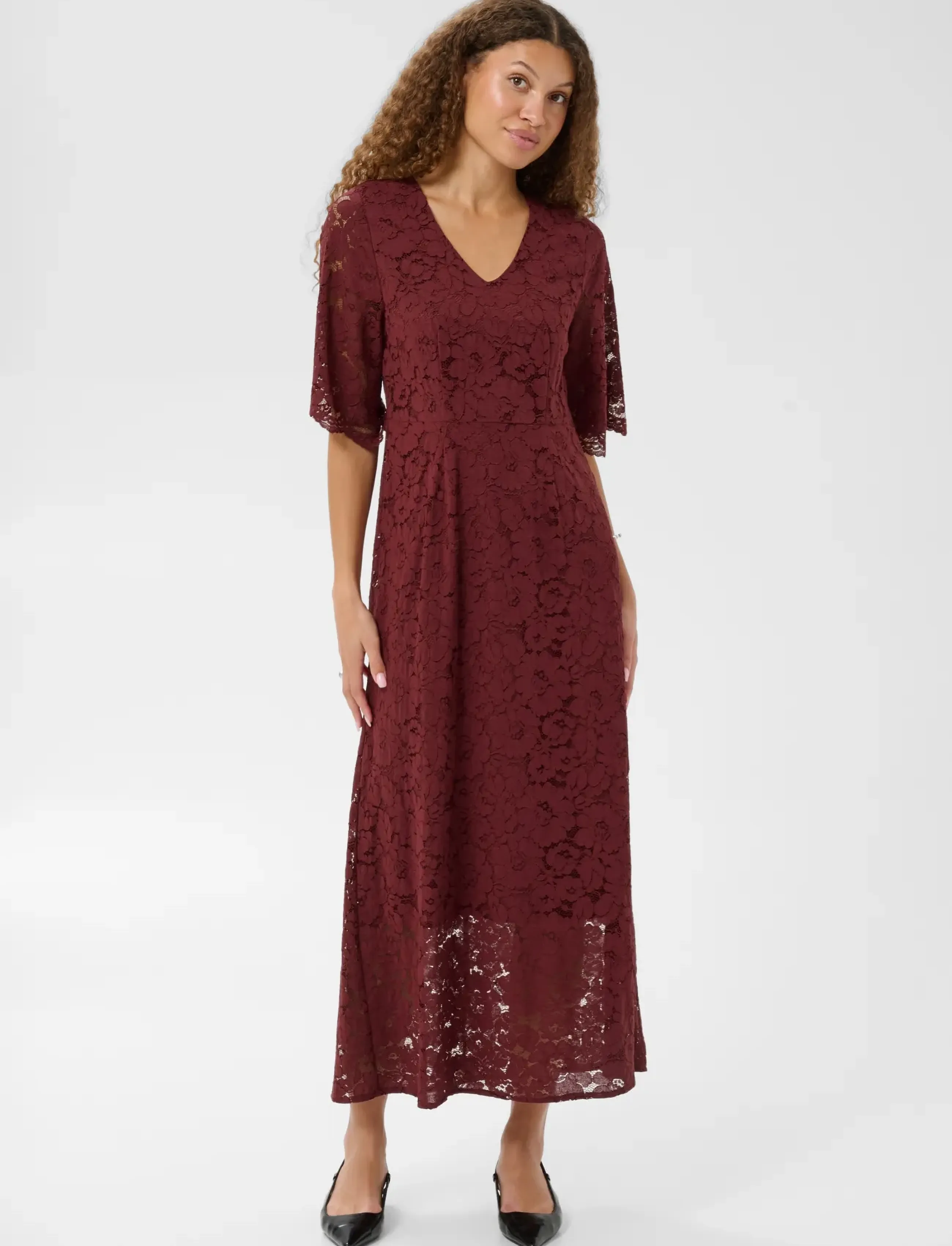 Kaffe - KAsita Dress - lace dresses - port - 4
