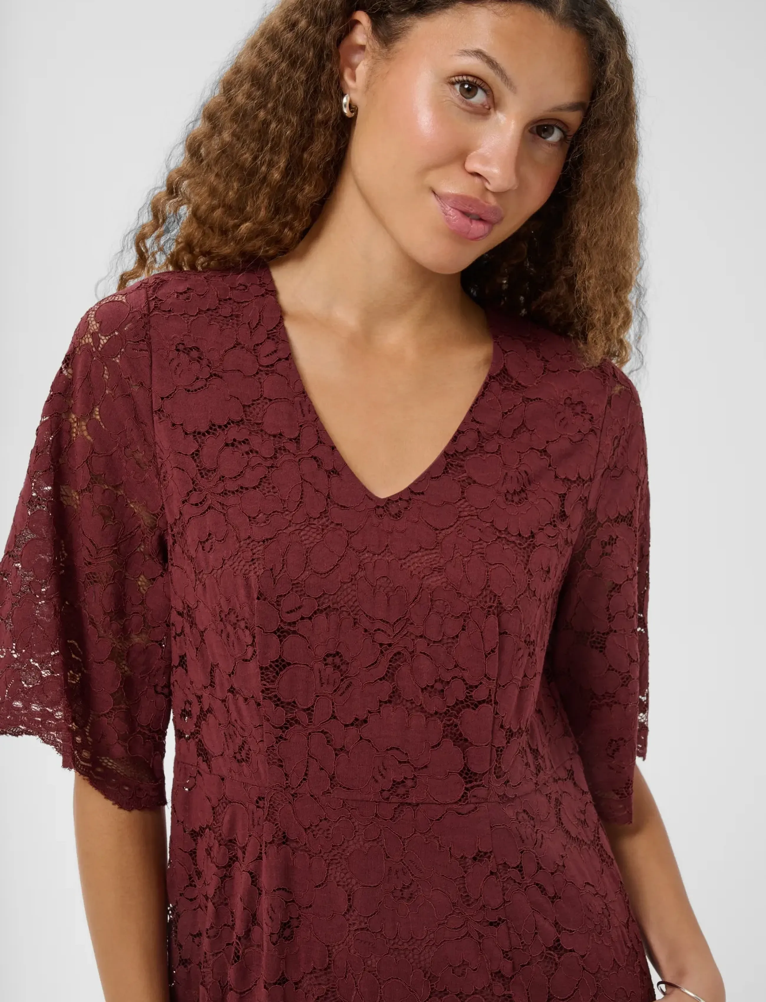 Kaffe - KAsita Dress - lace dresses - port - 5