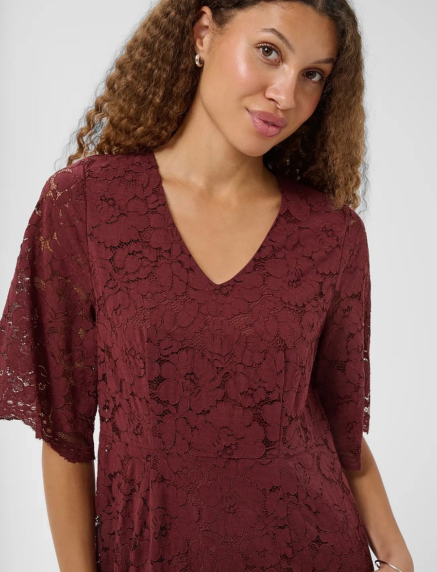 Kaffe - KAsita Dress - lace dresses - port - 5